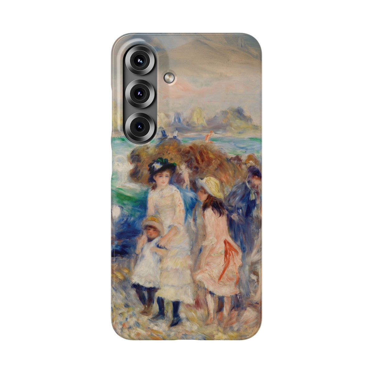 Children at the Beach at Guernsey by Pierre Auguste Renoir - Samsung Slim Case