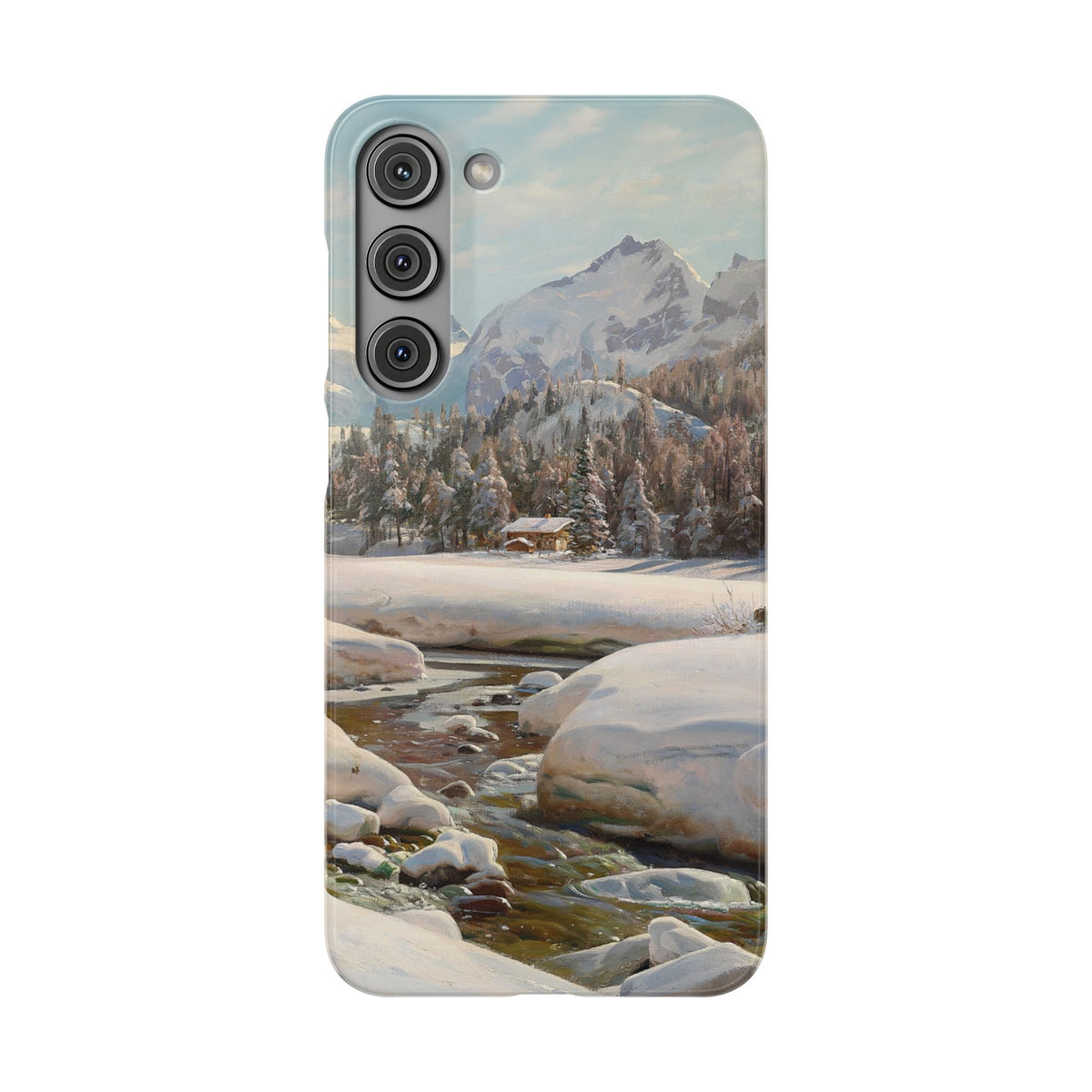 Winter landscape in Switzerland near Engadin by Peder Mork Monsted - Samsung Slim Case