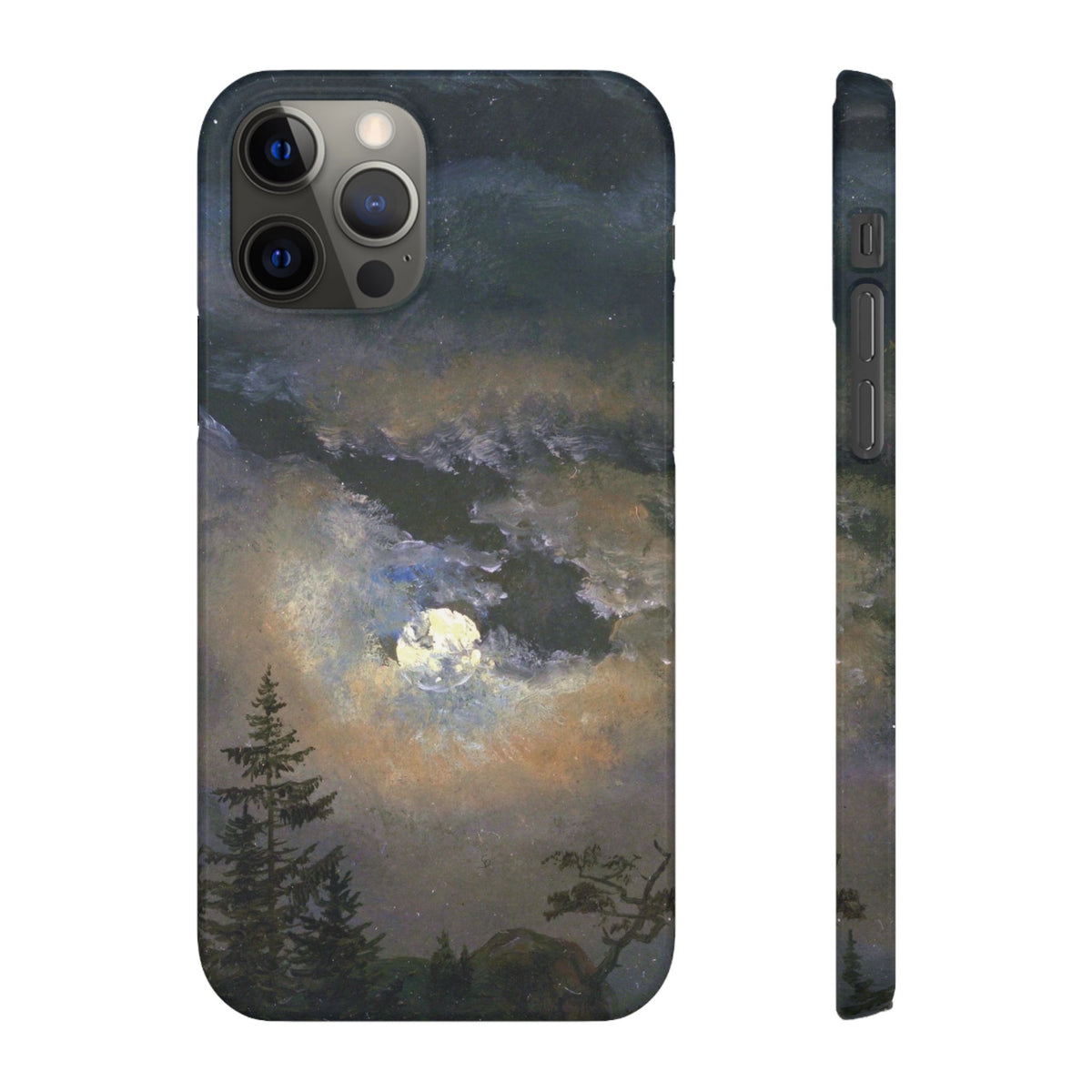 Study of a Cloud and Landscape by Moonlight by Johan Dahl - iPhone Slim Case