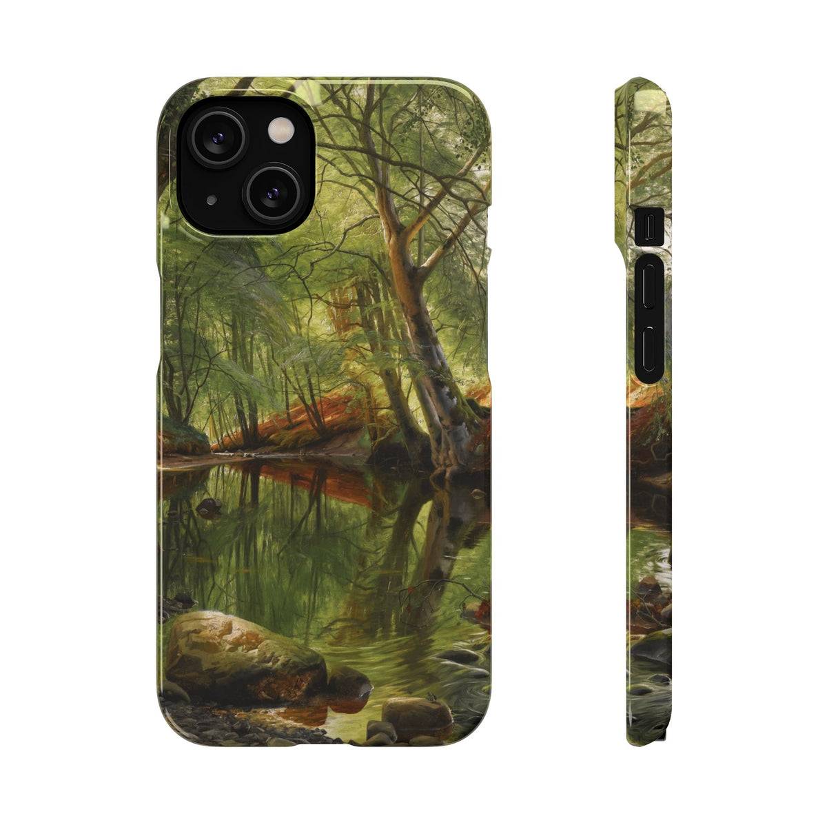 A woodland stream by Peder Mork Monsted - iPhone Slim Case