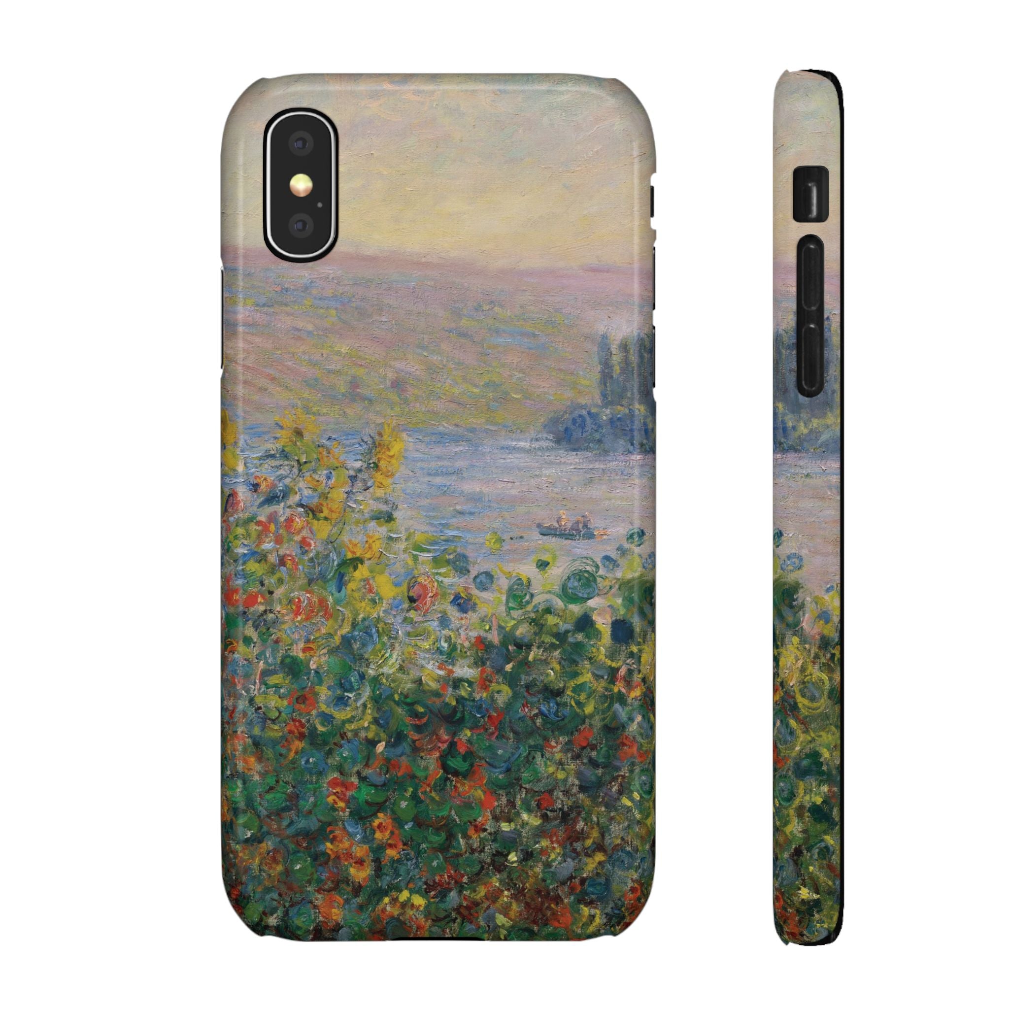 Flower Beds at Vétheuil by Claude Monet - iPhone Slim Case