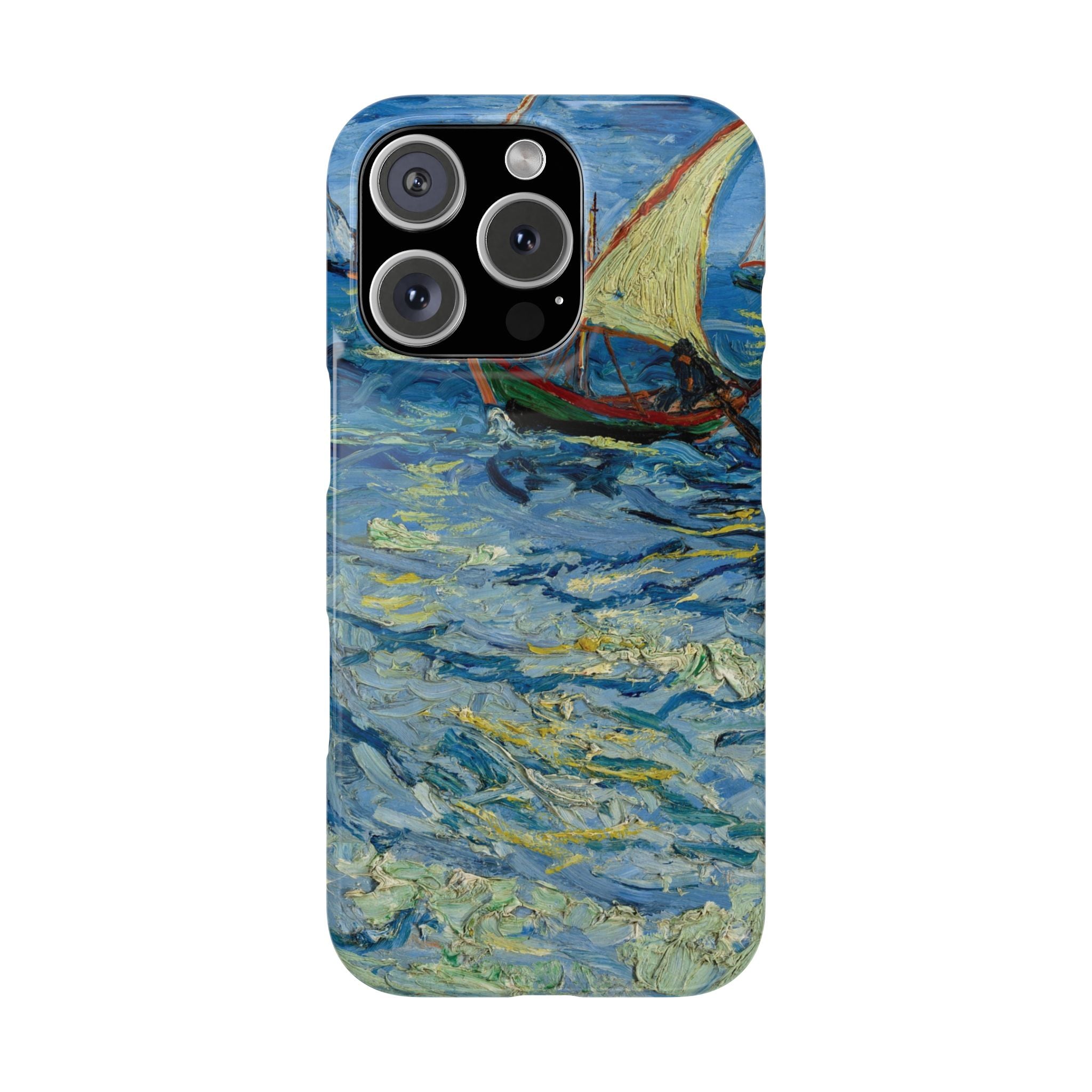 Fishing Boats at Sea by Vincent van Gogh - iPhone Slim Case