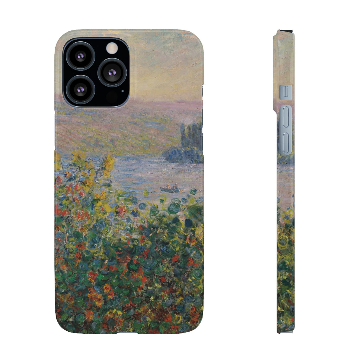 Flower Beds at Vétheuil by Claude Monet - iPhone Slim Case