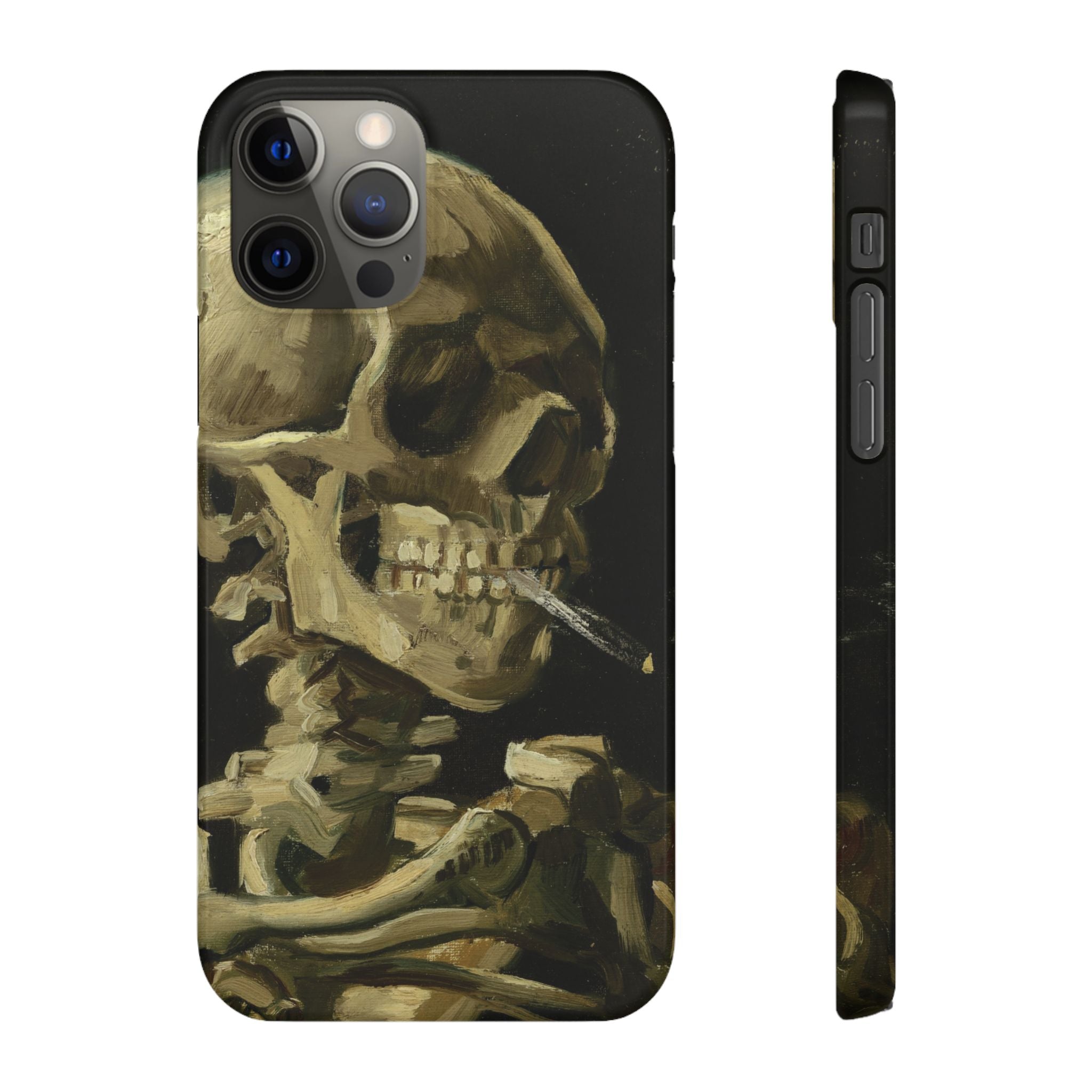 Skeleton with Cigarette by Van Gogh - iPhone Slim Case