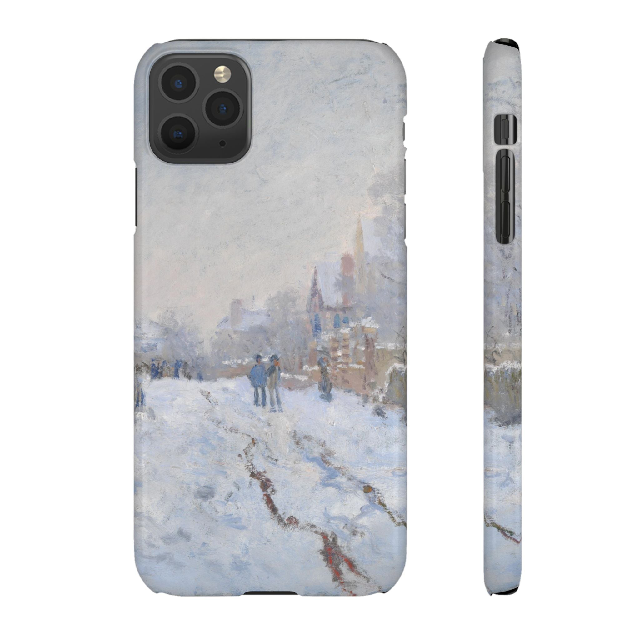 Snow Scene at Argenteuil by Claude Monet - iPhone Slim Case