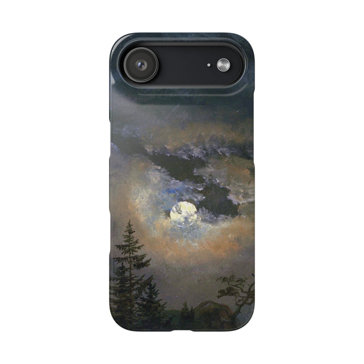 Study of a Cloud and Landscape by Moonlight by Johan Dahl - iPhone Slim Case