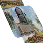 The cows are watered at the village pond in Stroby Egede Denmark by Peder Mork Monsted - iPhone Slim Case