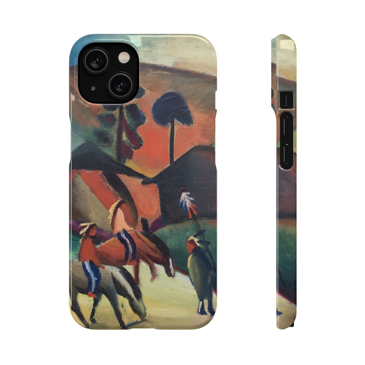 Indians on Horsebacks by August Macke - iPhone Slim Case