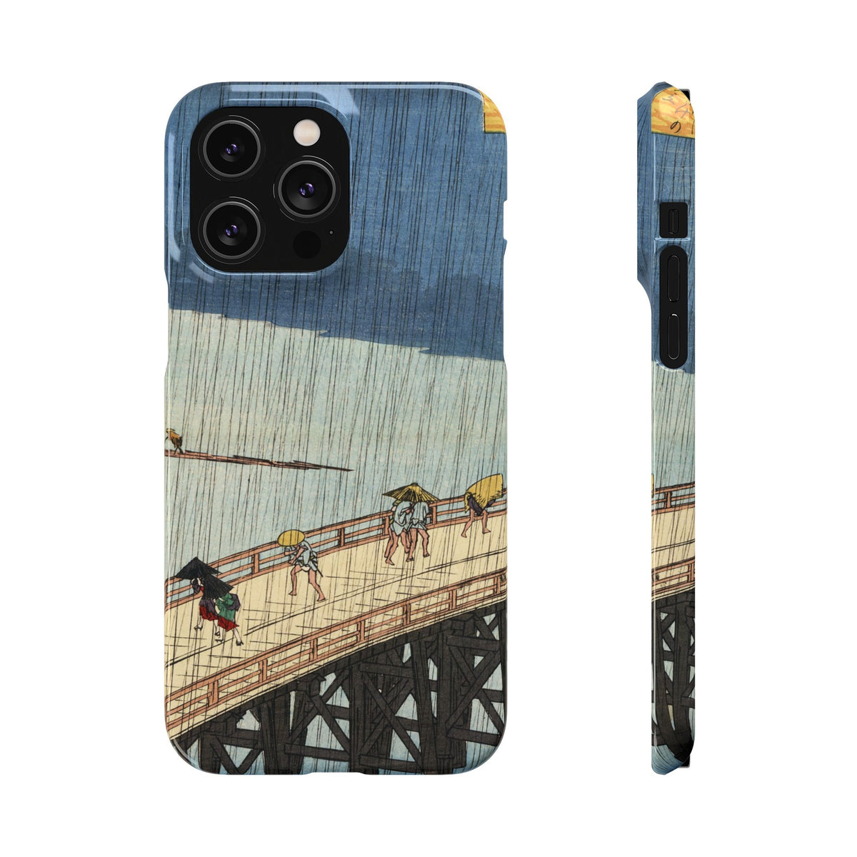 Sudden Shower over Shin Ohashi Bridge and Atake by Utagawa Hiroshige - iPhone Slim Case