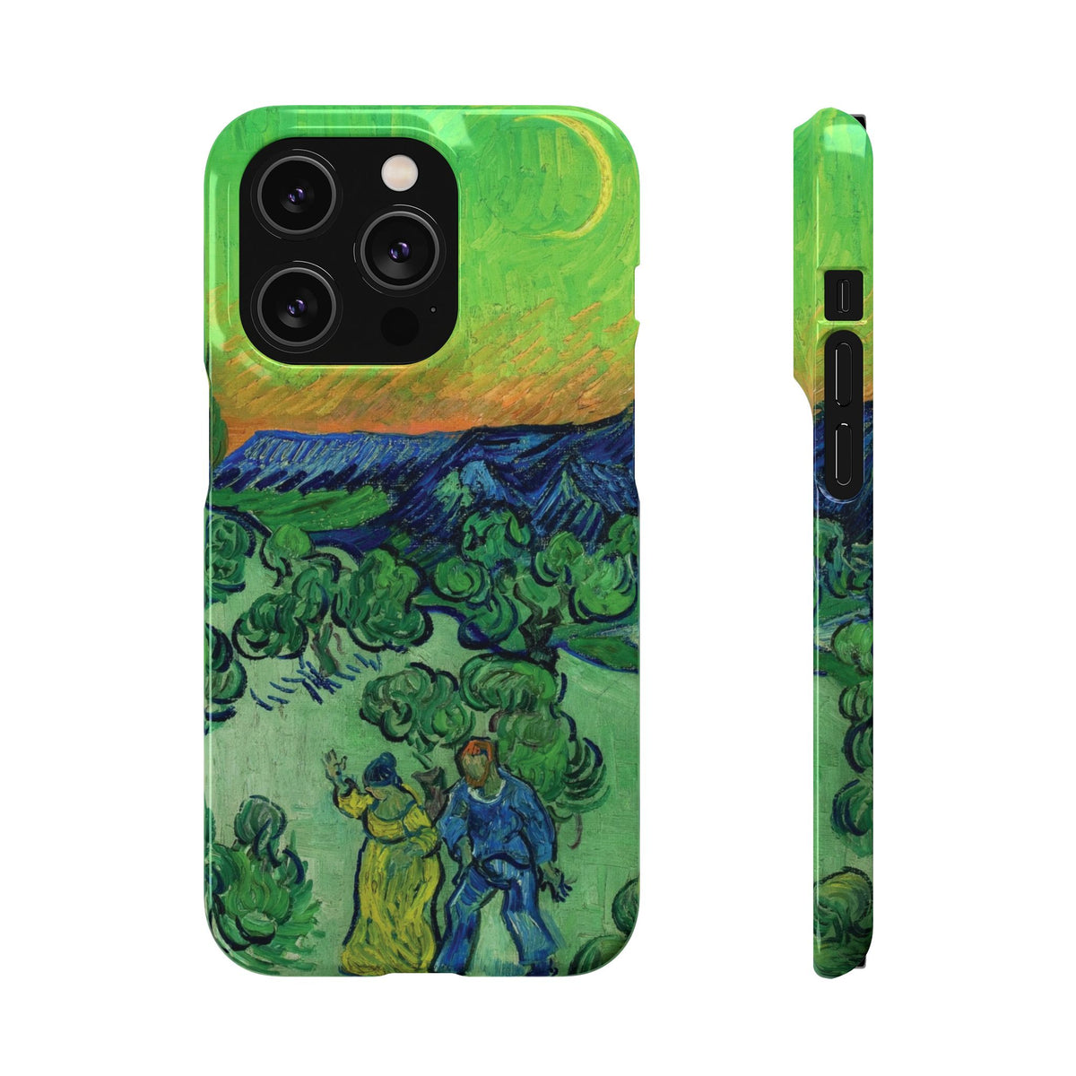 Landscape with Couple Walking and Crescent Moon by Vincent van Gogh- iPhone Slim Case