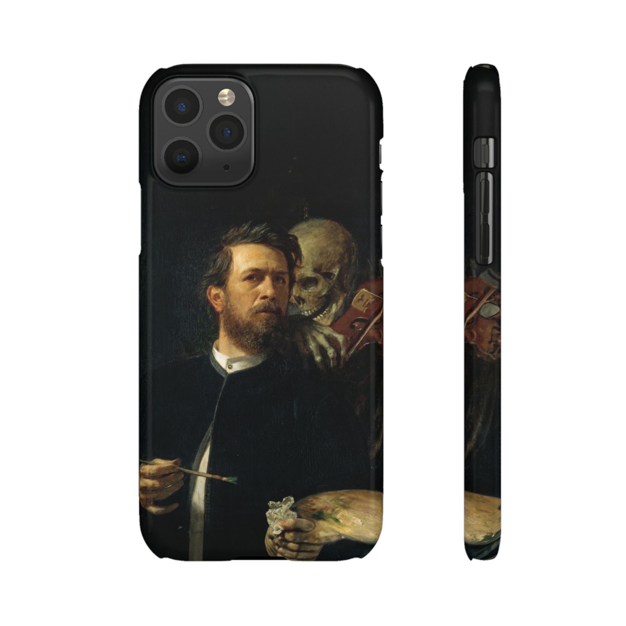 Self Portrait with Death Playing the Fiddle by Arnold Böcklin - iPhone Slim Case
