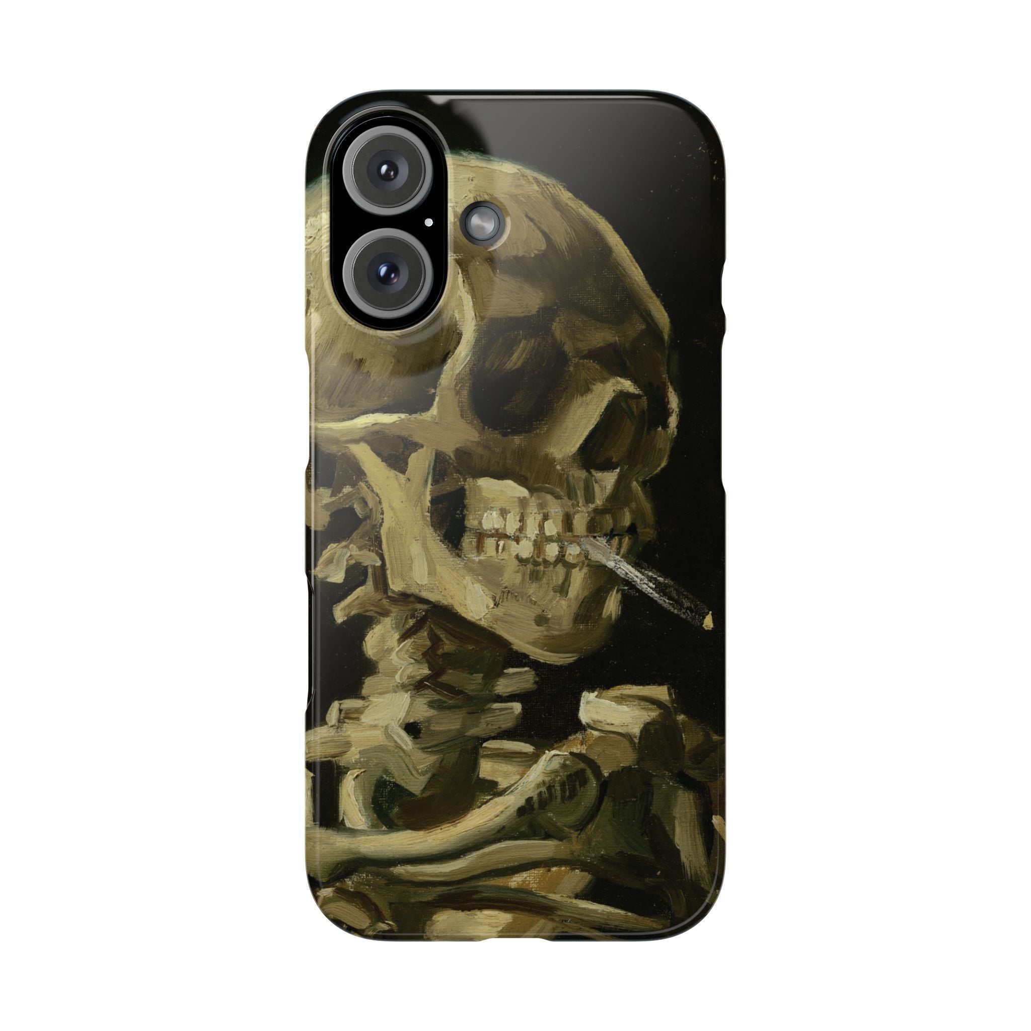 Skeleton with Cigarette by Van Gogh - iPhone Slim Case