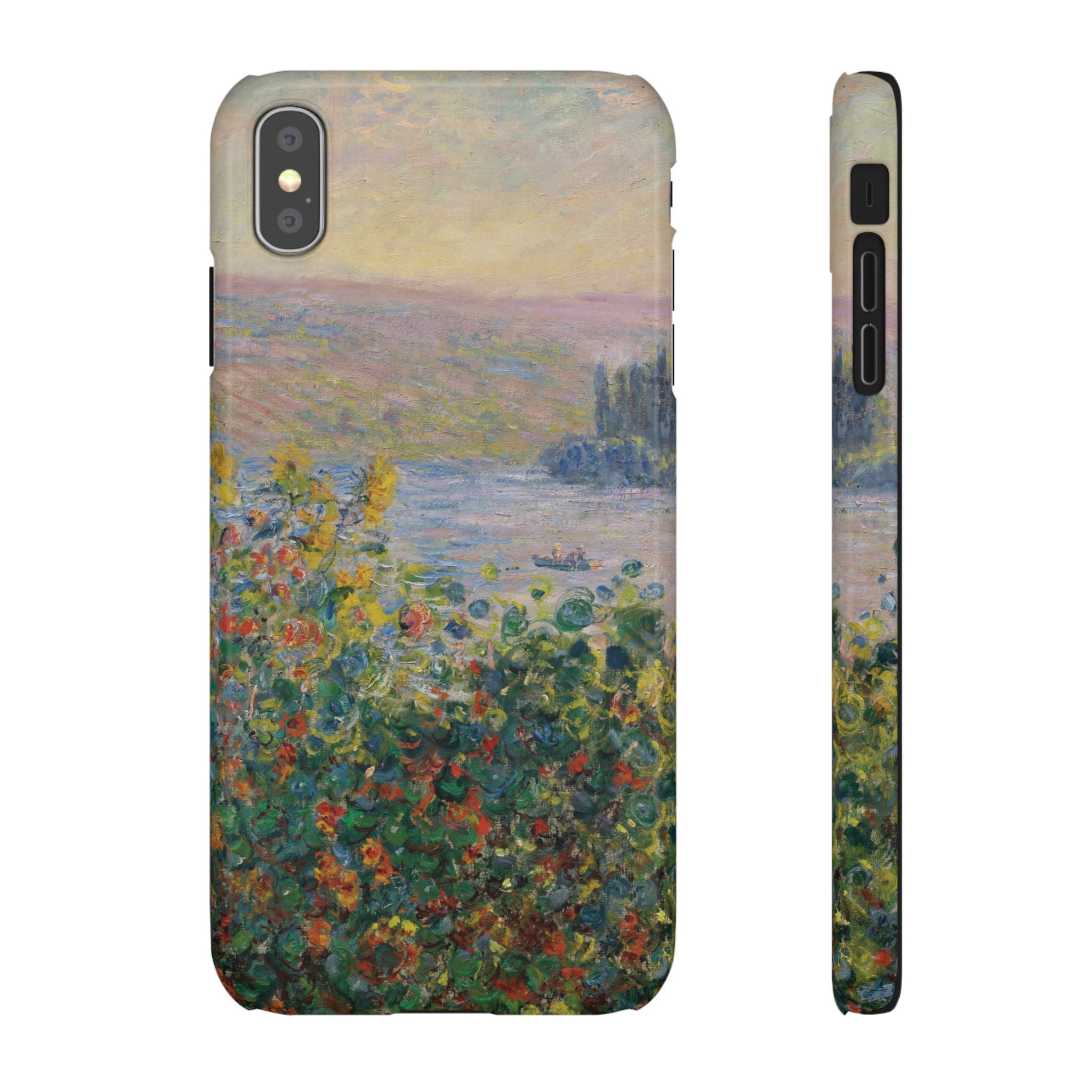 Flower Beds at Vétheuil by Claude Monet - iPhone Slim Case