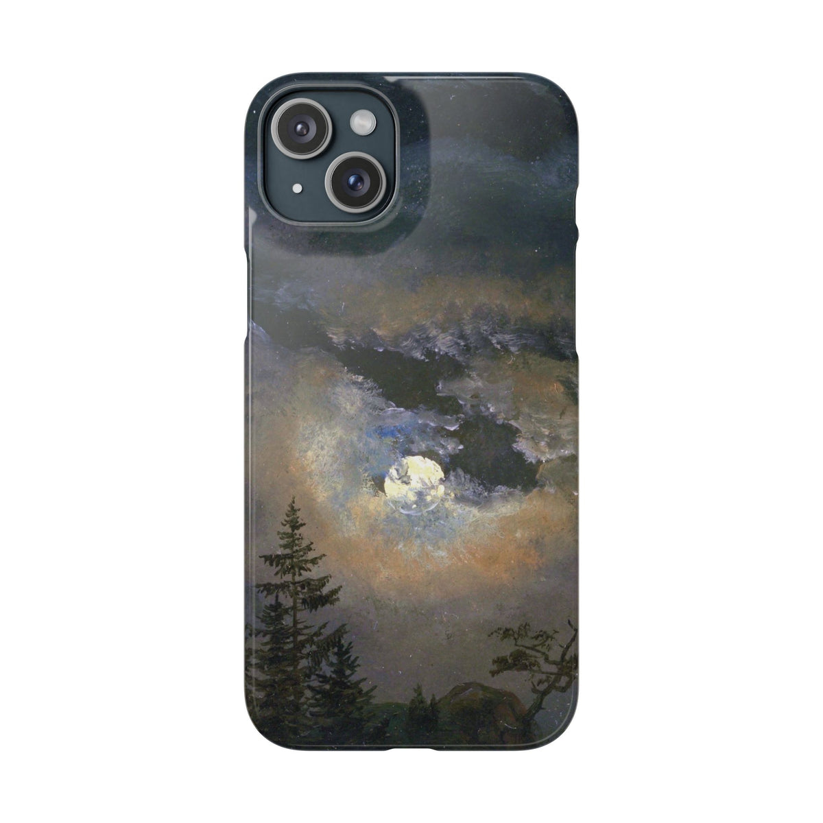 Study of a Cloud and Landscape by Moonlight by Johan Dahl - iPhone Slim Case