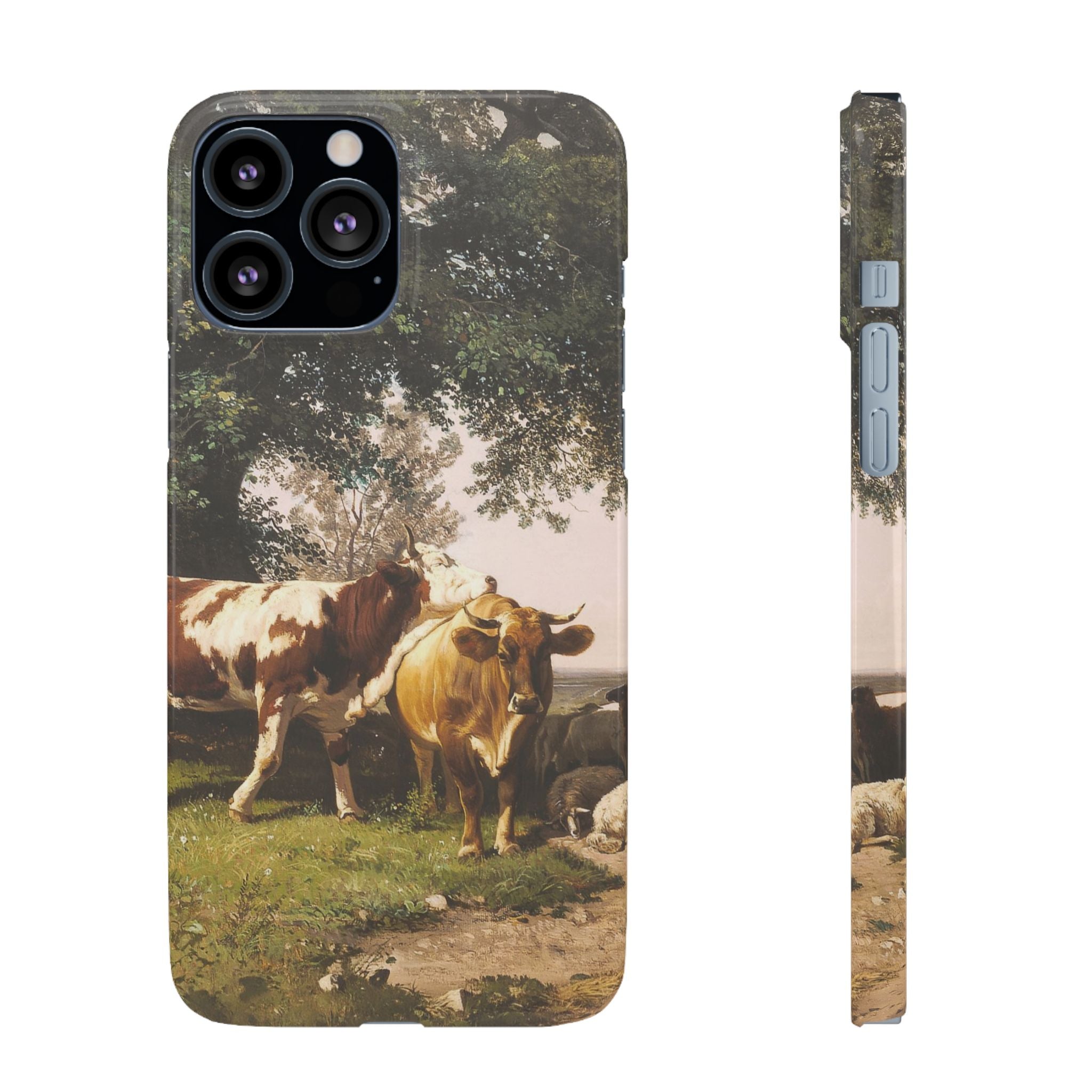 Herd under Trees by Ivan Ivanovich Shishkin - iPhone Slim Case