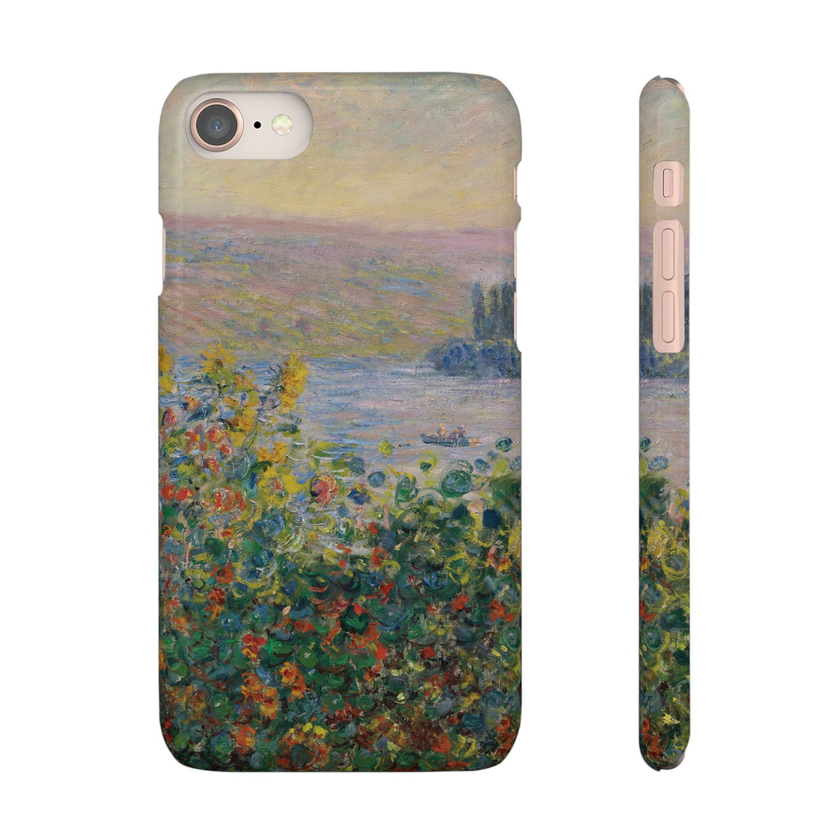 Flower Beds at Vétheuil by Claude Monet - iPhone Slim Case