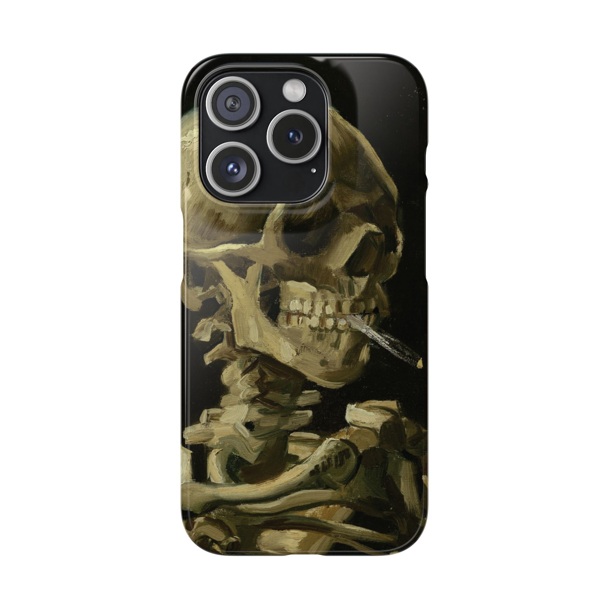Skeleton with Cigarette by Van Gogh - iPhone Slim Case