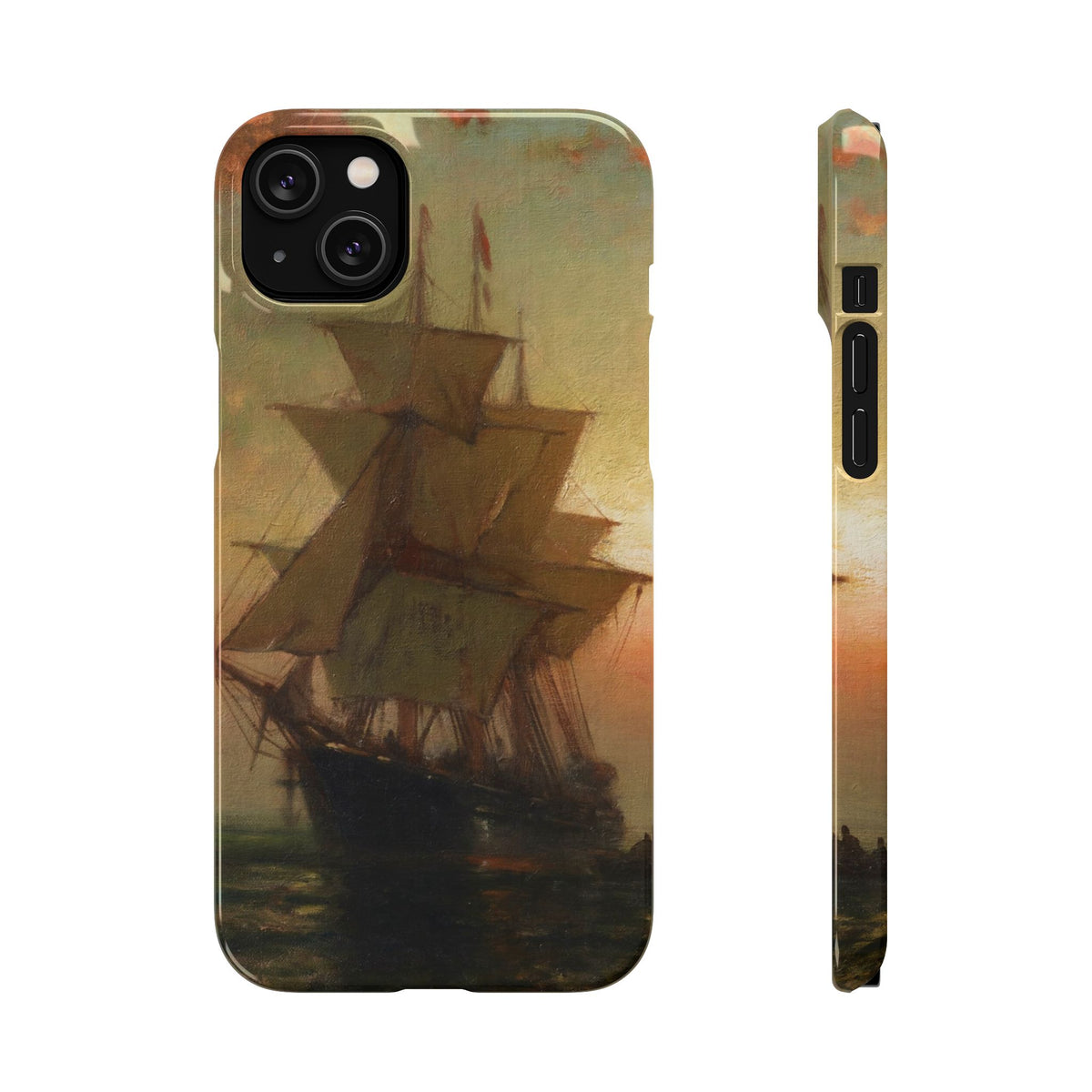 Ships at Night by Edward Moran - iPhone Slim Case