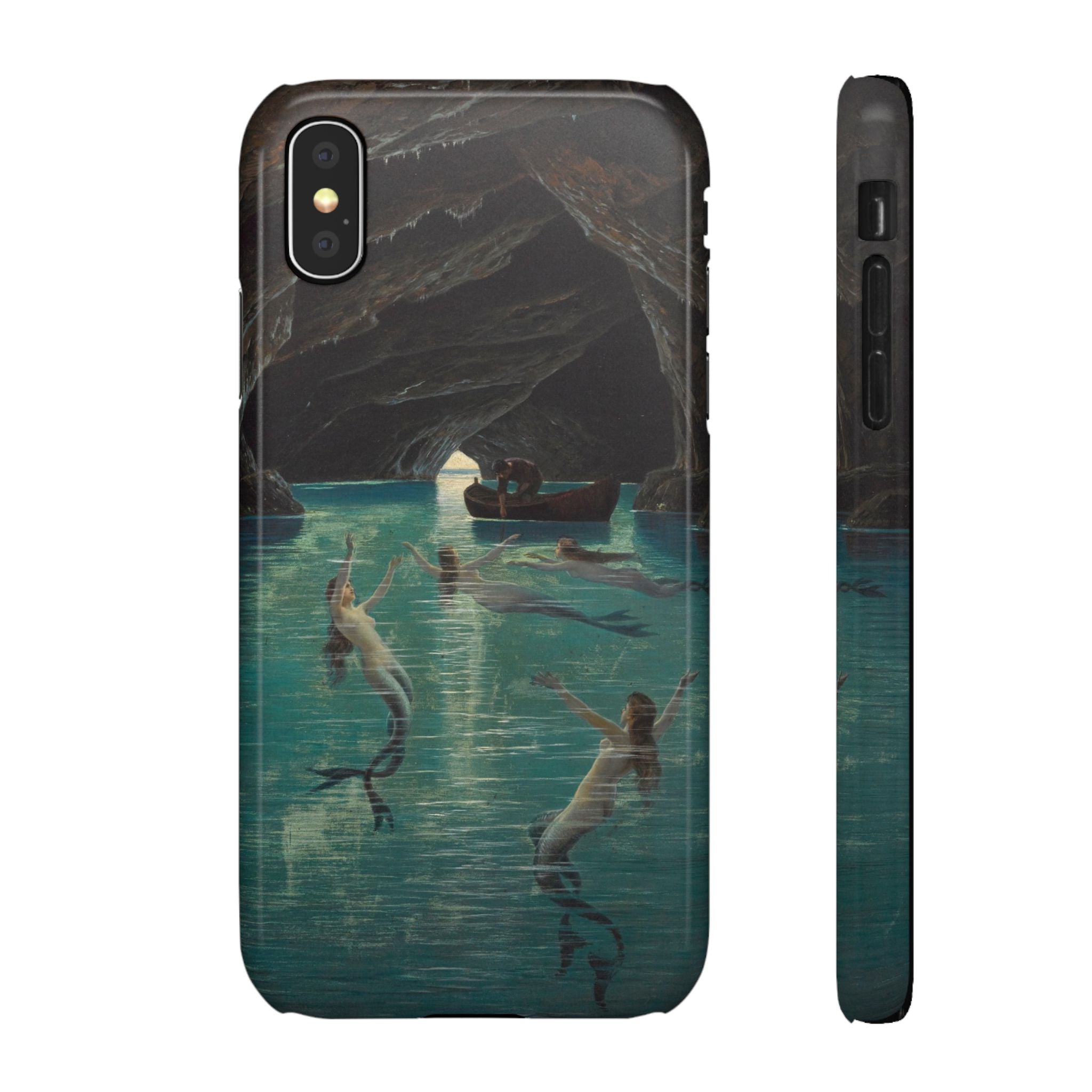 Fisherman and Mermaids in the Blue Grotto on Capri by Hermann Corrodi - iPhone Slim Case