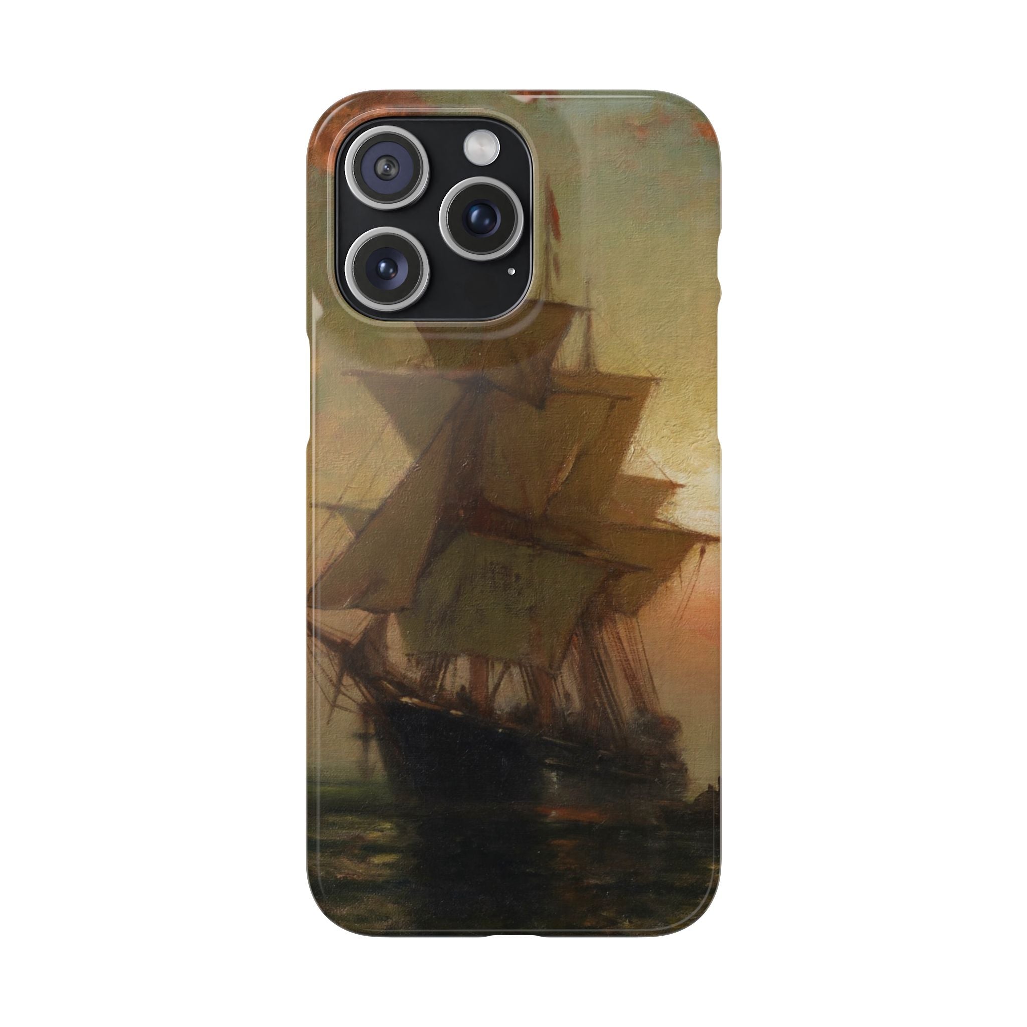 Ships at Night by Edward Moran - iPhone Slim Case