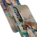 Children at the Beach at Guernsey by Pierre Auguste Renoir - Samsung Slim Case