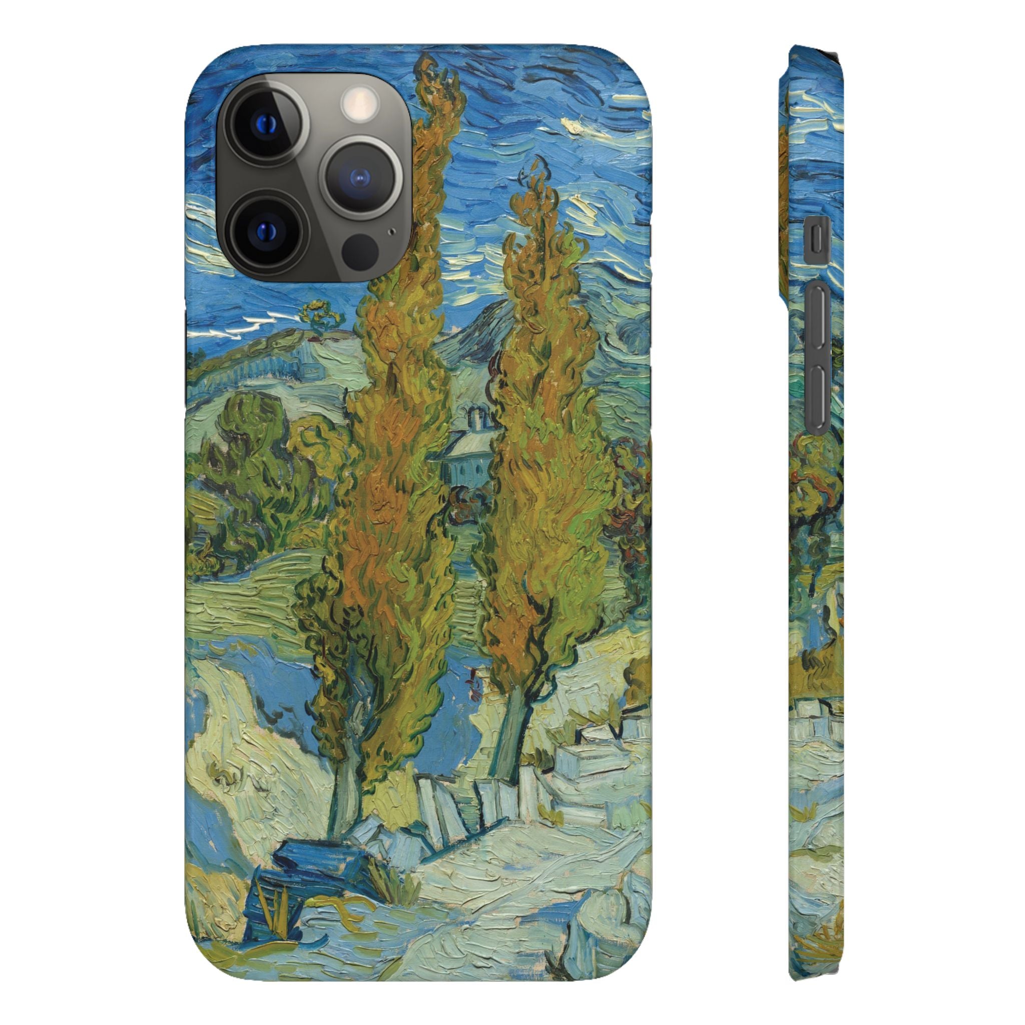 Two Poplars in the Alpilles near Saint-Rémy by Vincent van Gogh - iPhone Slim Case