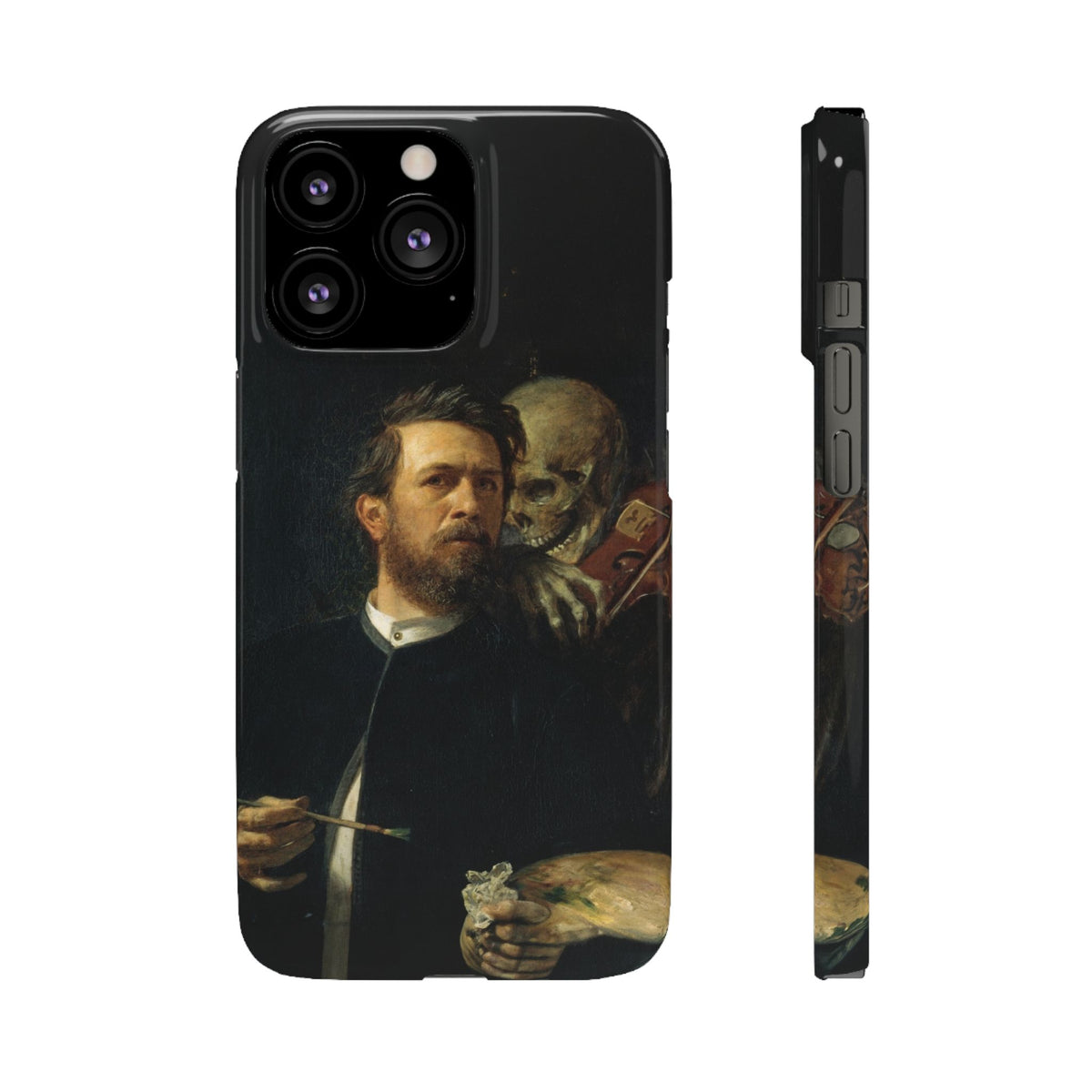 Self Portrait with Death Playing the Fiddle by Arnold Böcklin - iPhone Slim Case