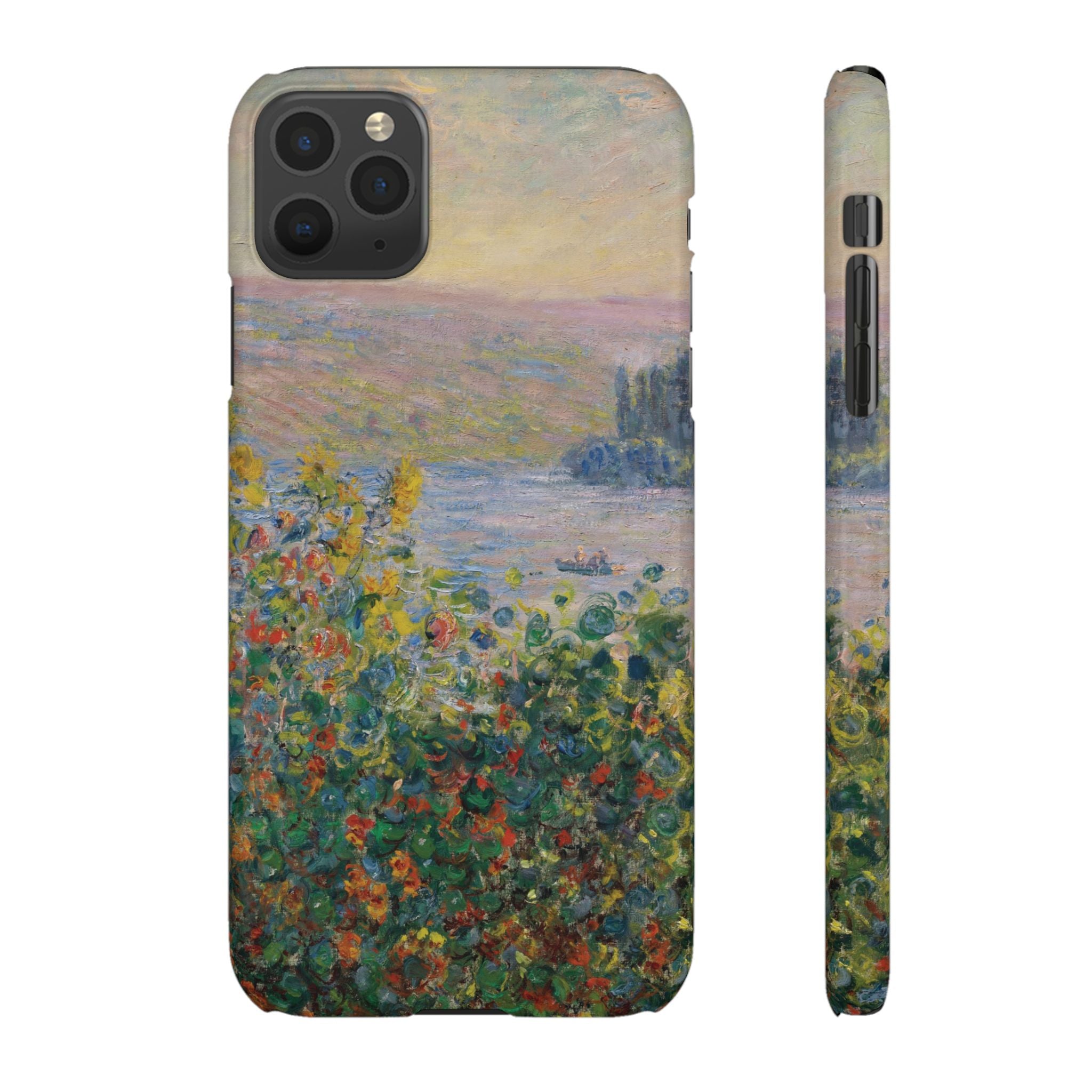 Flower Beds at Vétheuil by Claude Monet - iPhone Slim Case
