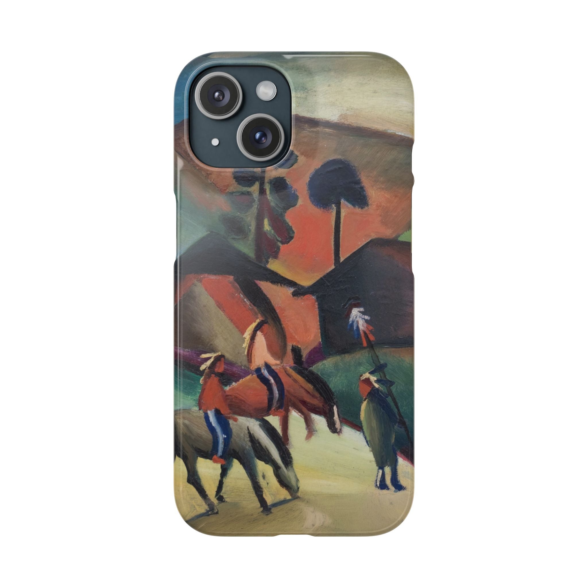 Indians on Horsebacks by August Macke - iPhone Slim Case