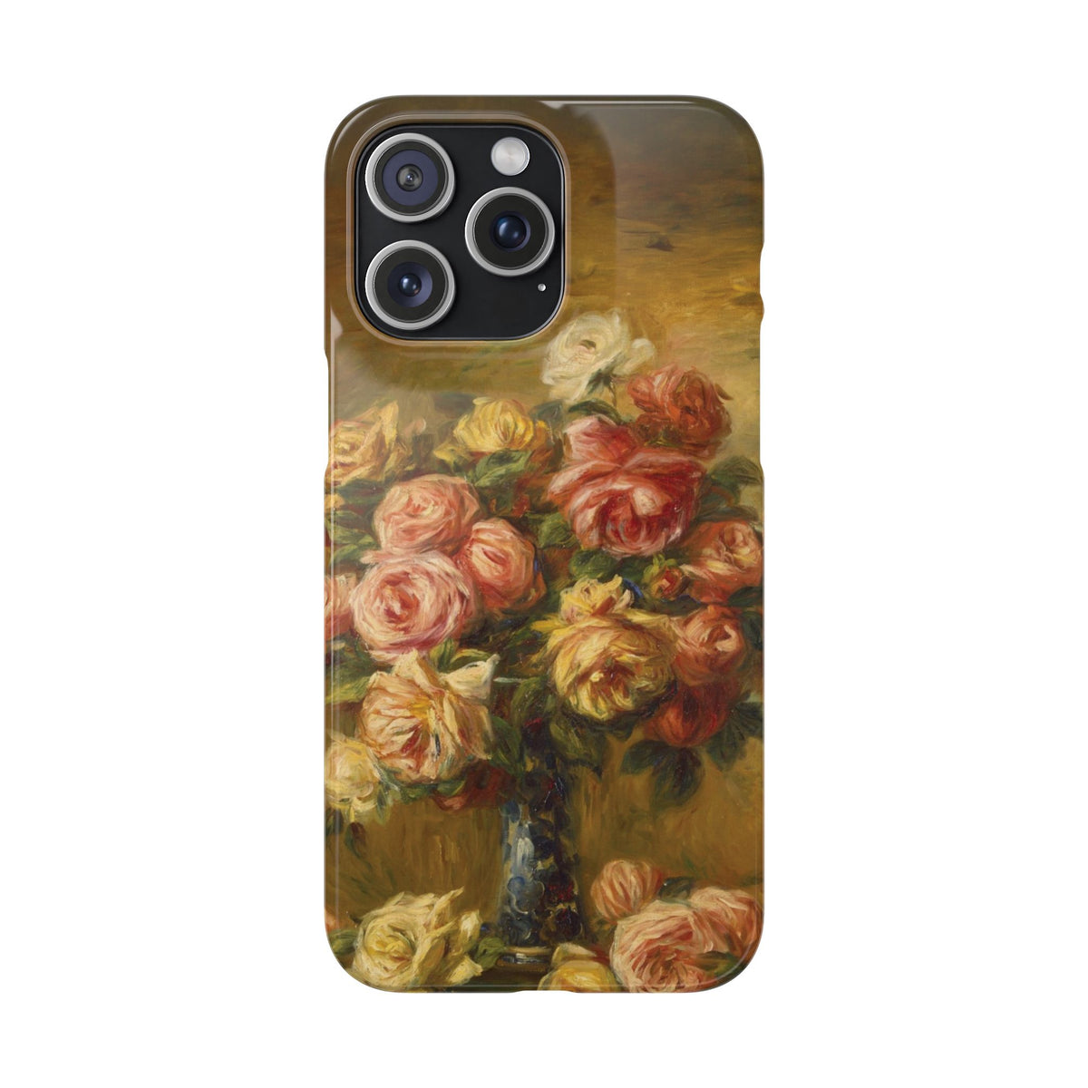 Roses in a Vase by Pierre Auguste Renoir - iPhone Slim Case