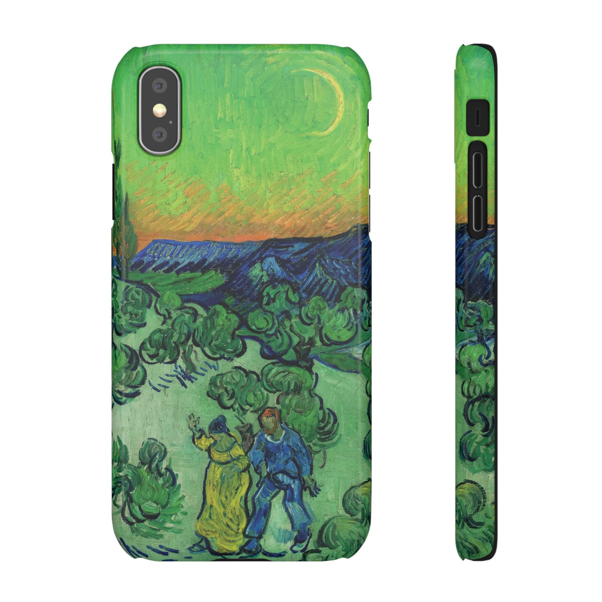 Landscape with Couple Walking and Crescent Moon by Vincent van Gogh- iPhone Slim Case