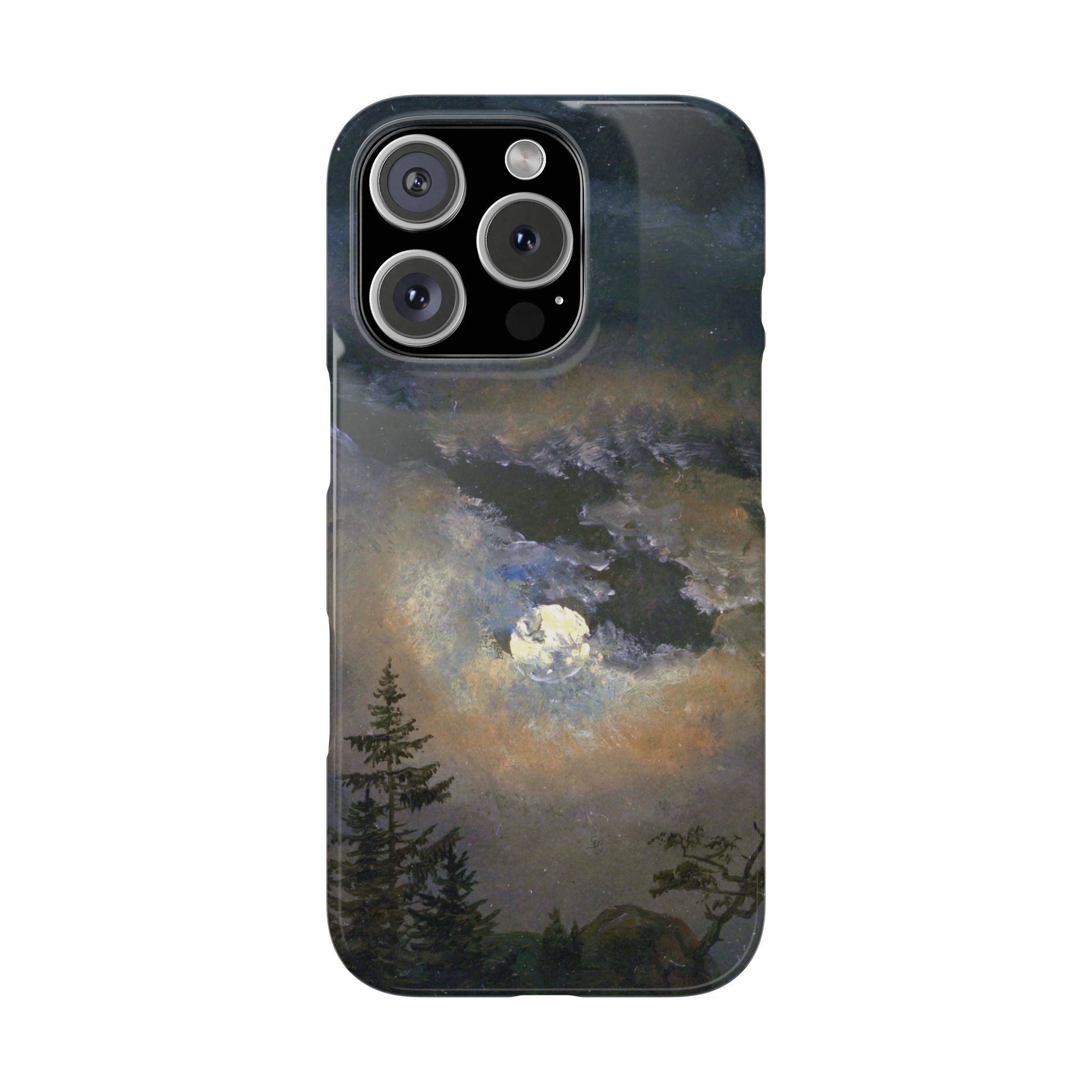 Study of a Cloud and Landscape by Moonlight by Johan Dahl - iPhone Slim Case