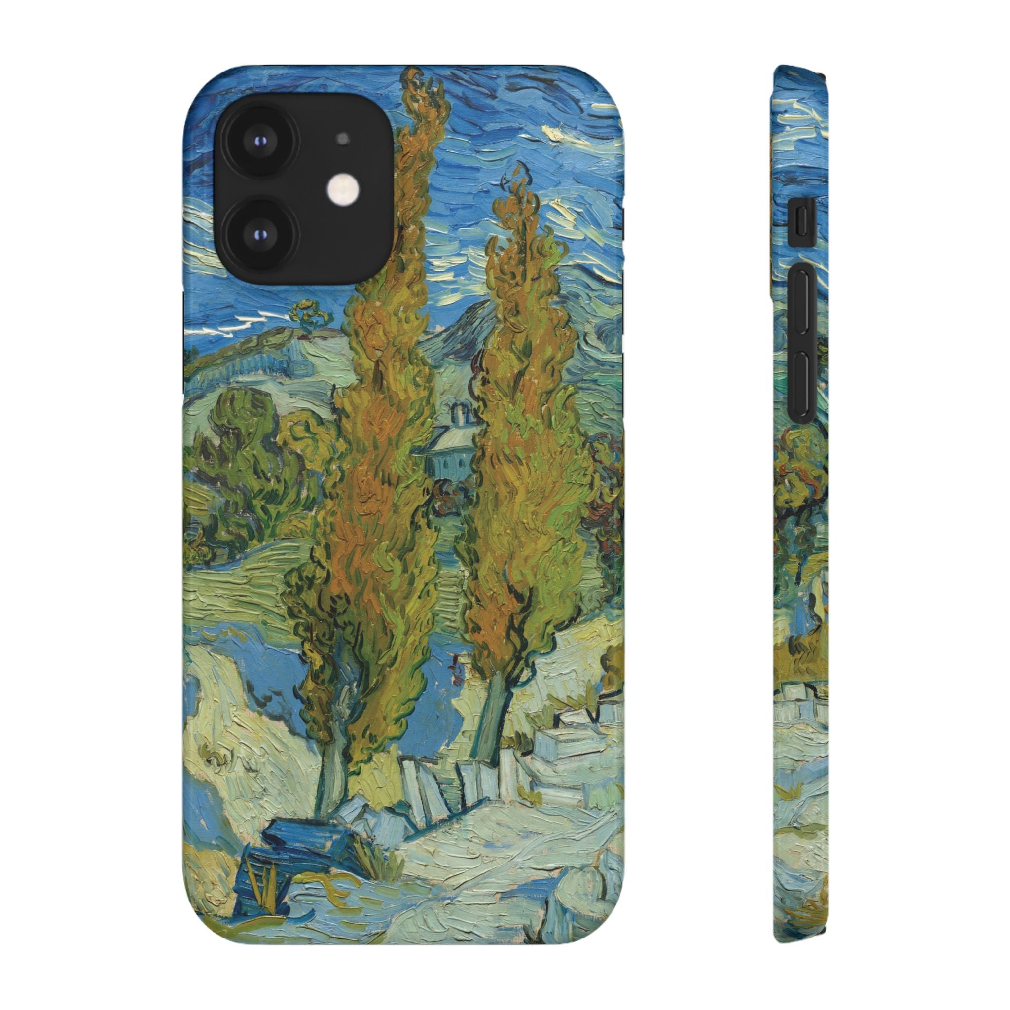 Two Poplars in the Alpilles near Saint-Rémy by Vincent van Gogh - iPhone Slim Case