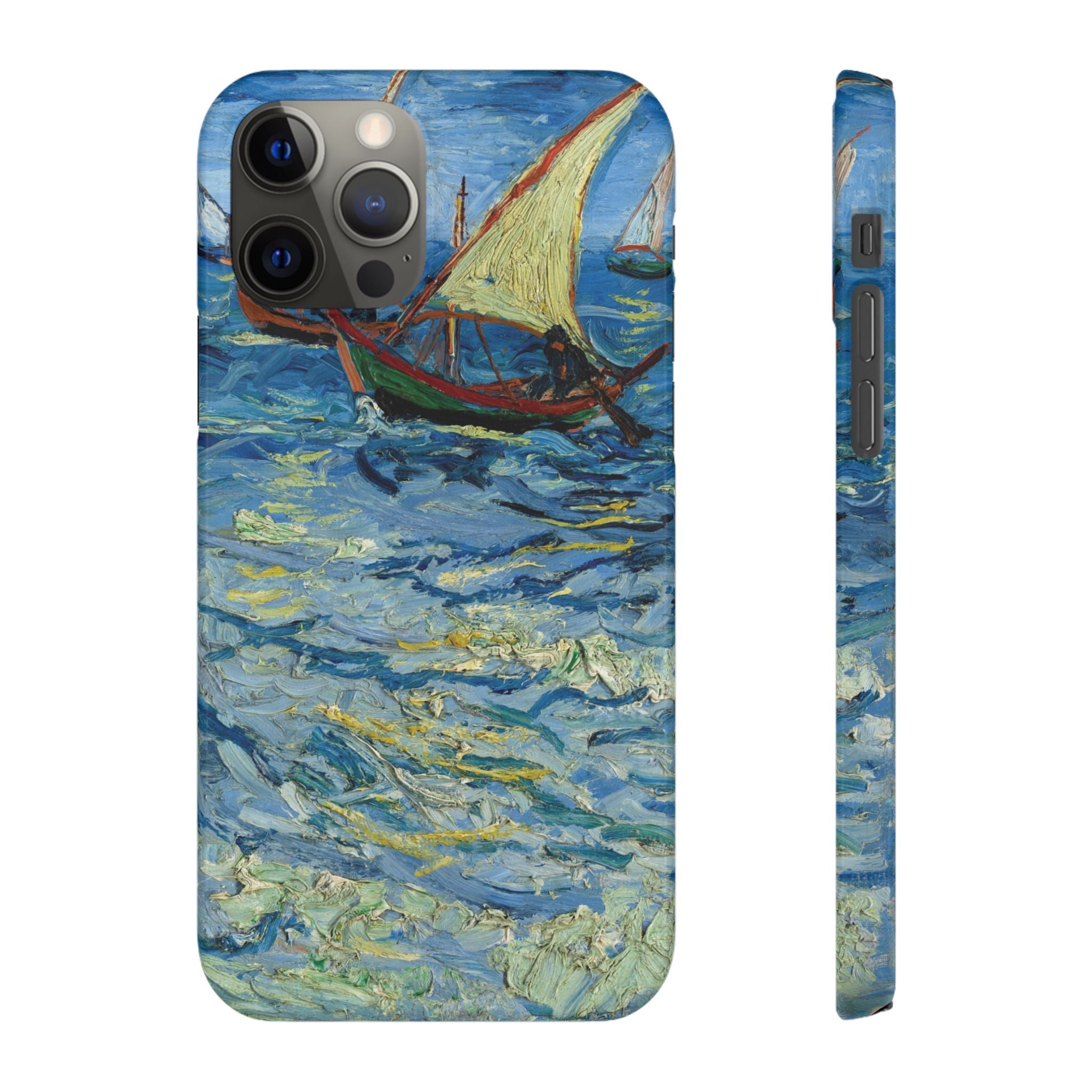 Fishing Boats at Sea by Vincent van Gogh - iPhone Slim Case