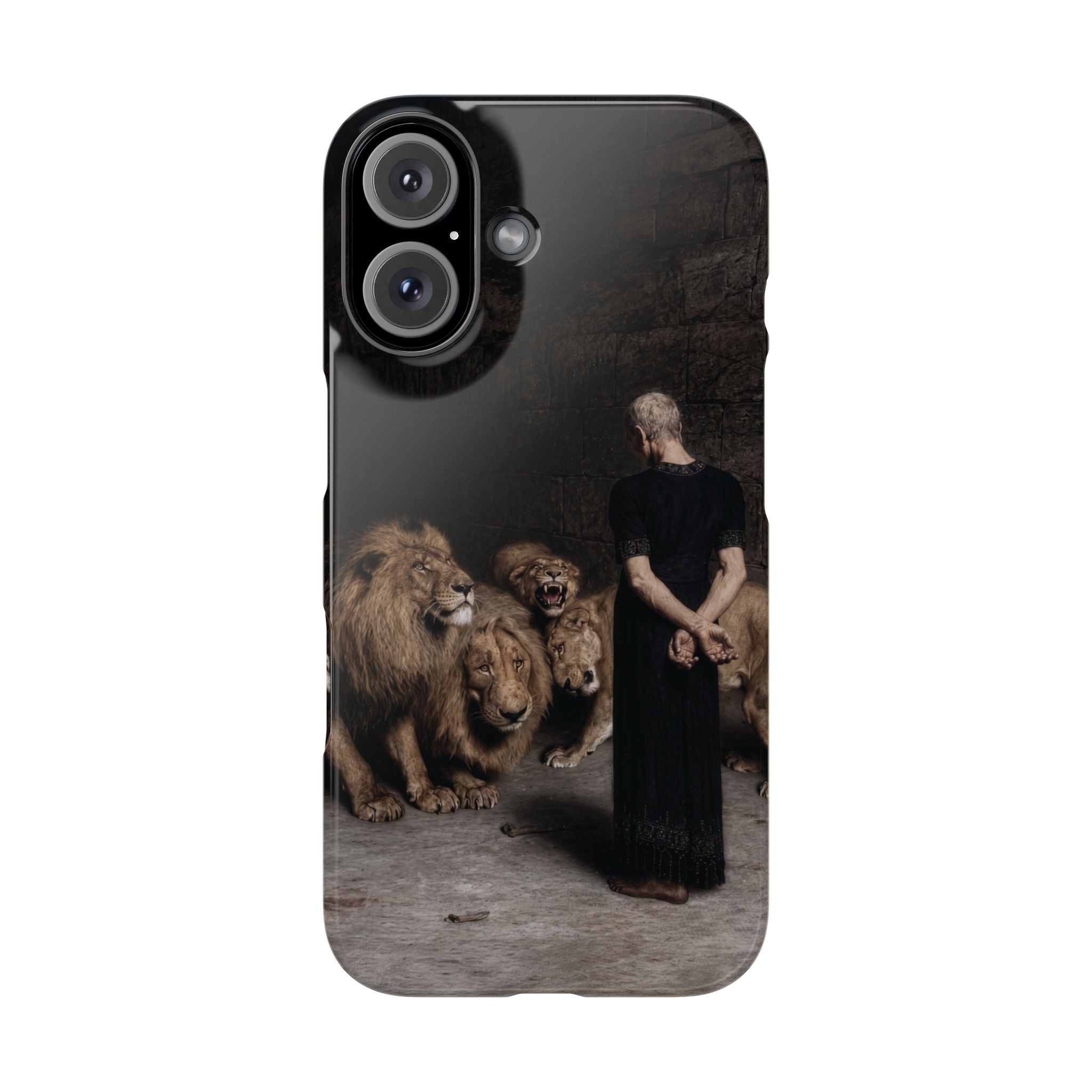 Daniel in the Lion's Den by Briton Riviere - iPhone Slim Case