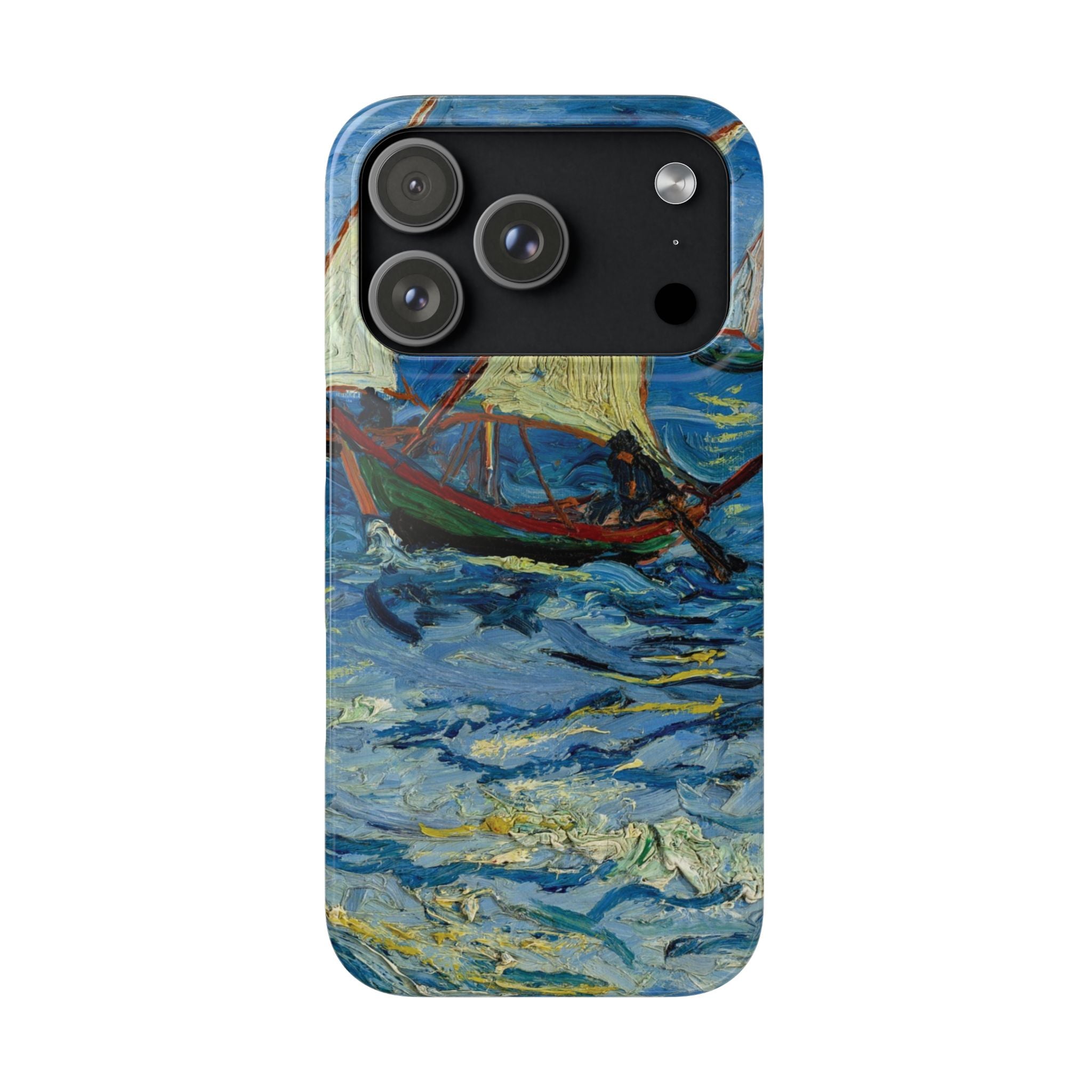 Fishing Boats at Sea by Vincent van Gogh - iPhone Slim Case