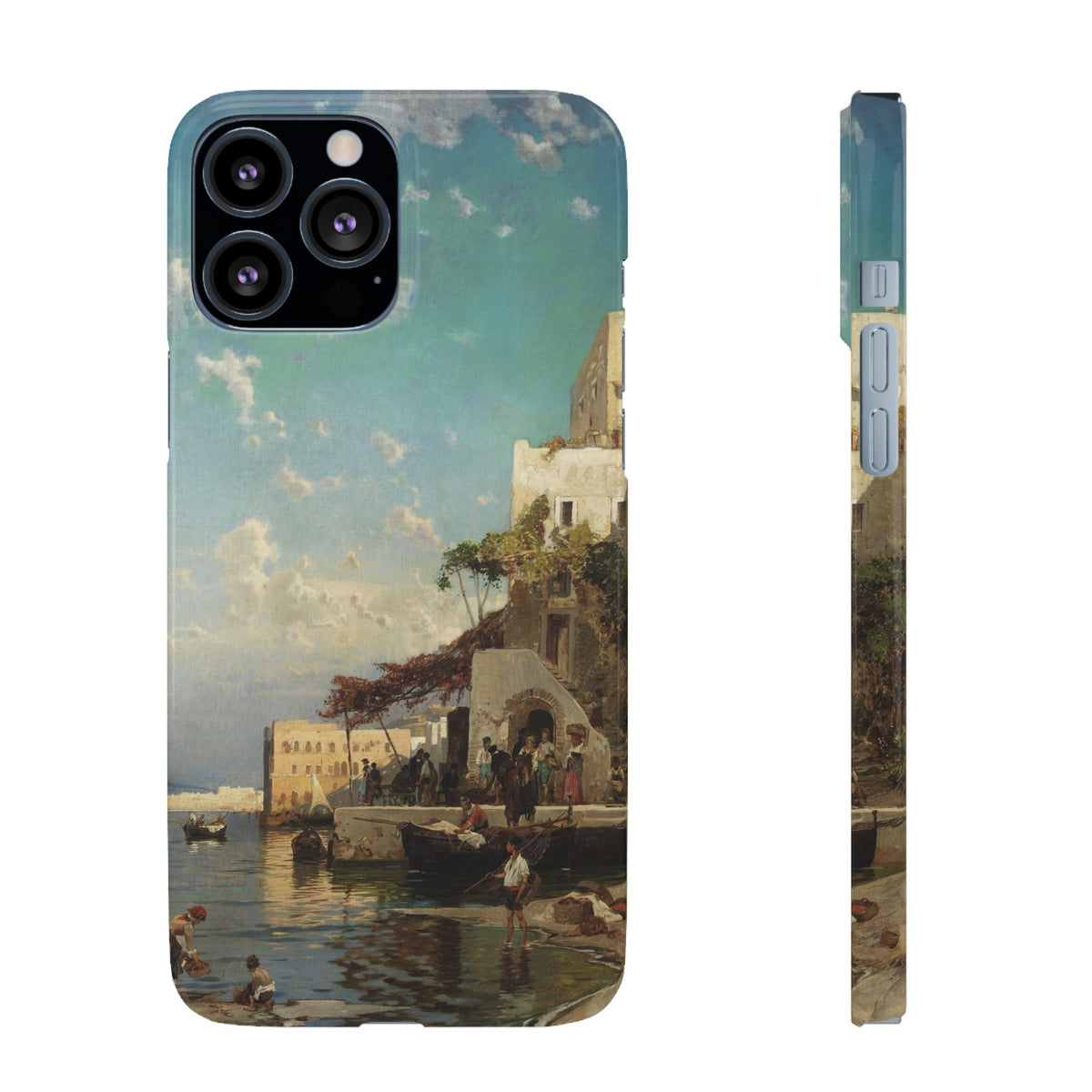 Evening Meeting of the Fishermen by Hermann Corrodi - iPhone Slim Case