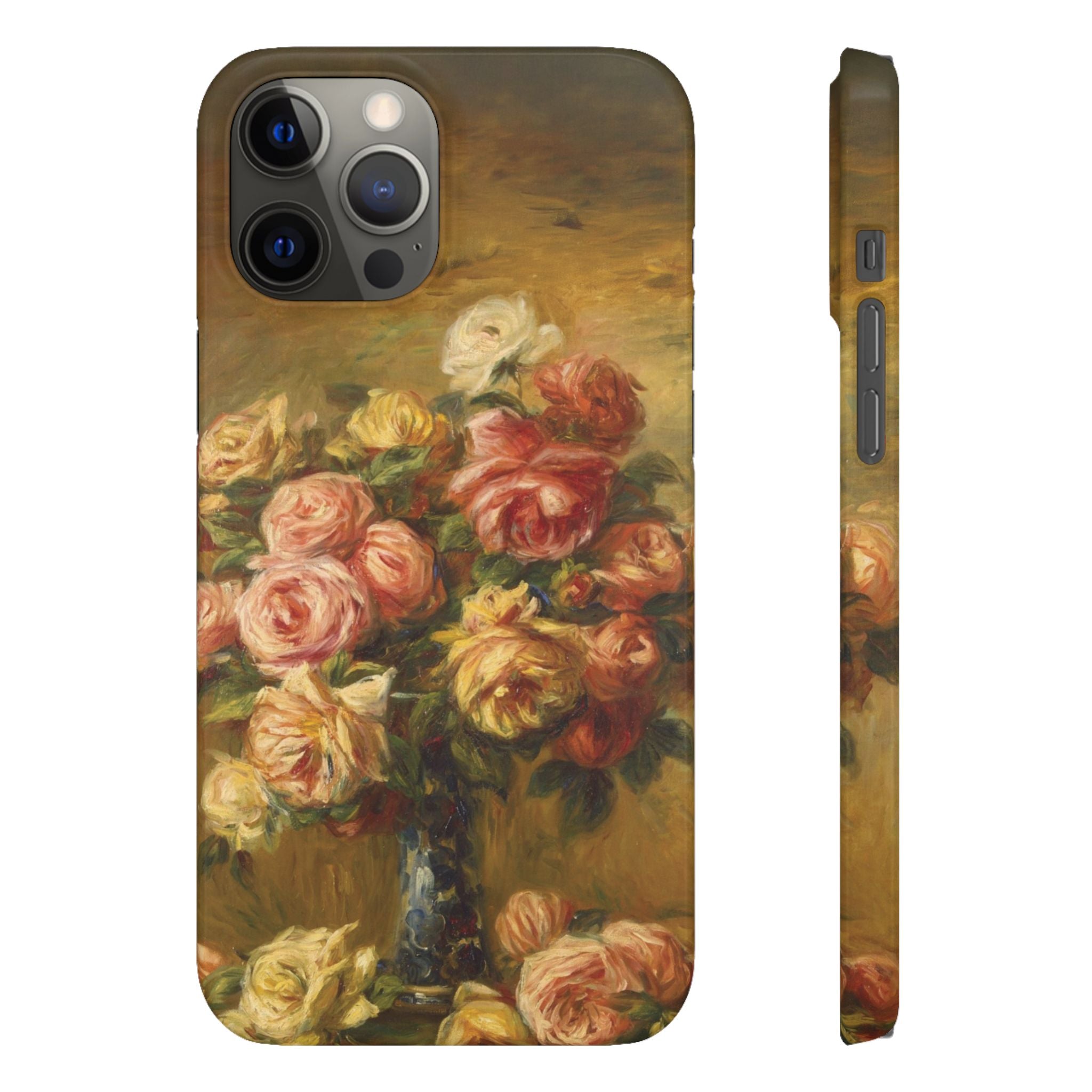 Roses in a Vase by Pierre Auguste Renoir - iPhone Slim Case