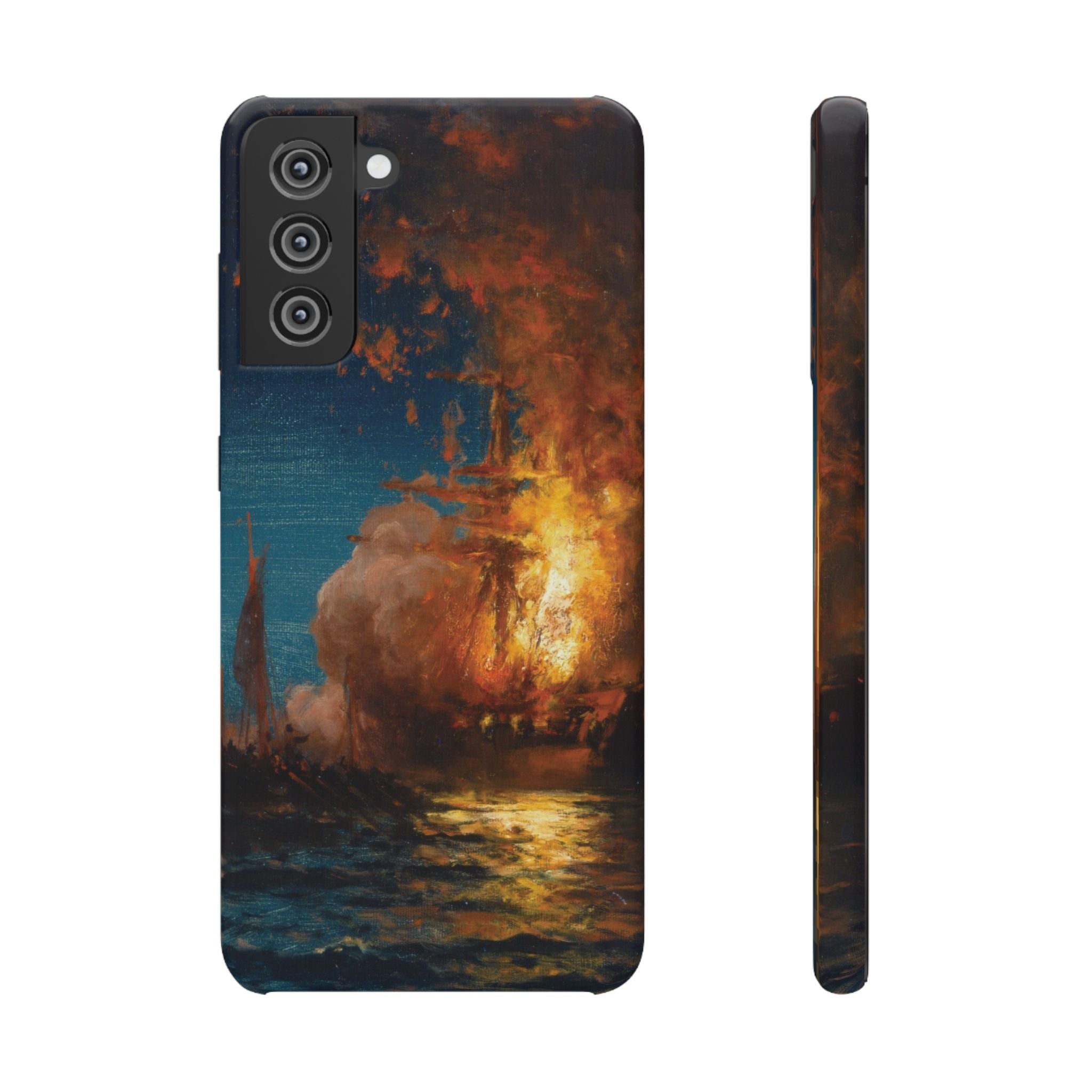 Burning of the Frigate Philadelphia in the Harbor of Tripoli by Edward Moran - Samsung Slim Case