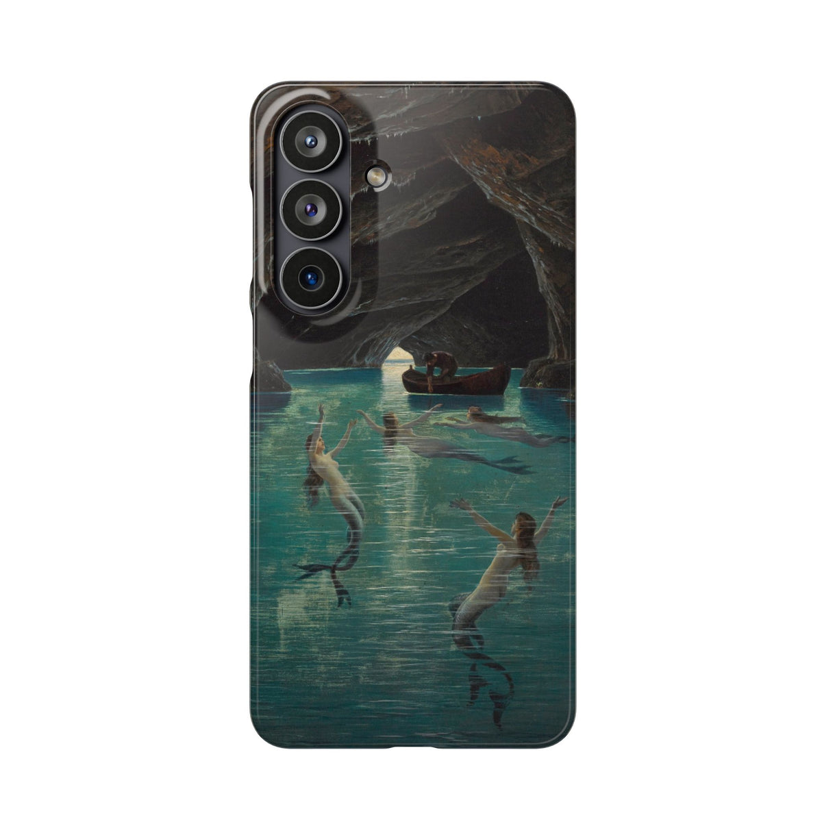 Fisherman and Mermaids in the Blue Grotto on Capri by Hermann Corrodi - Samsung Slim Case