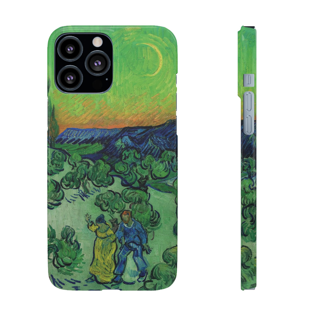Landscape with Couple Walking and Crescent Moon by Vincent van Gogh- iPhone Slim Case