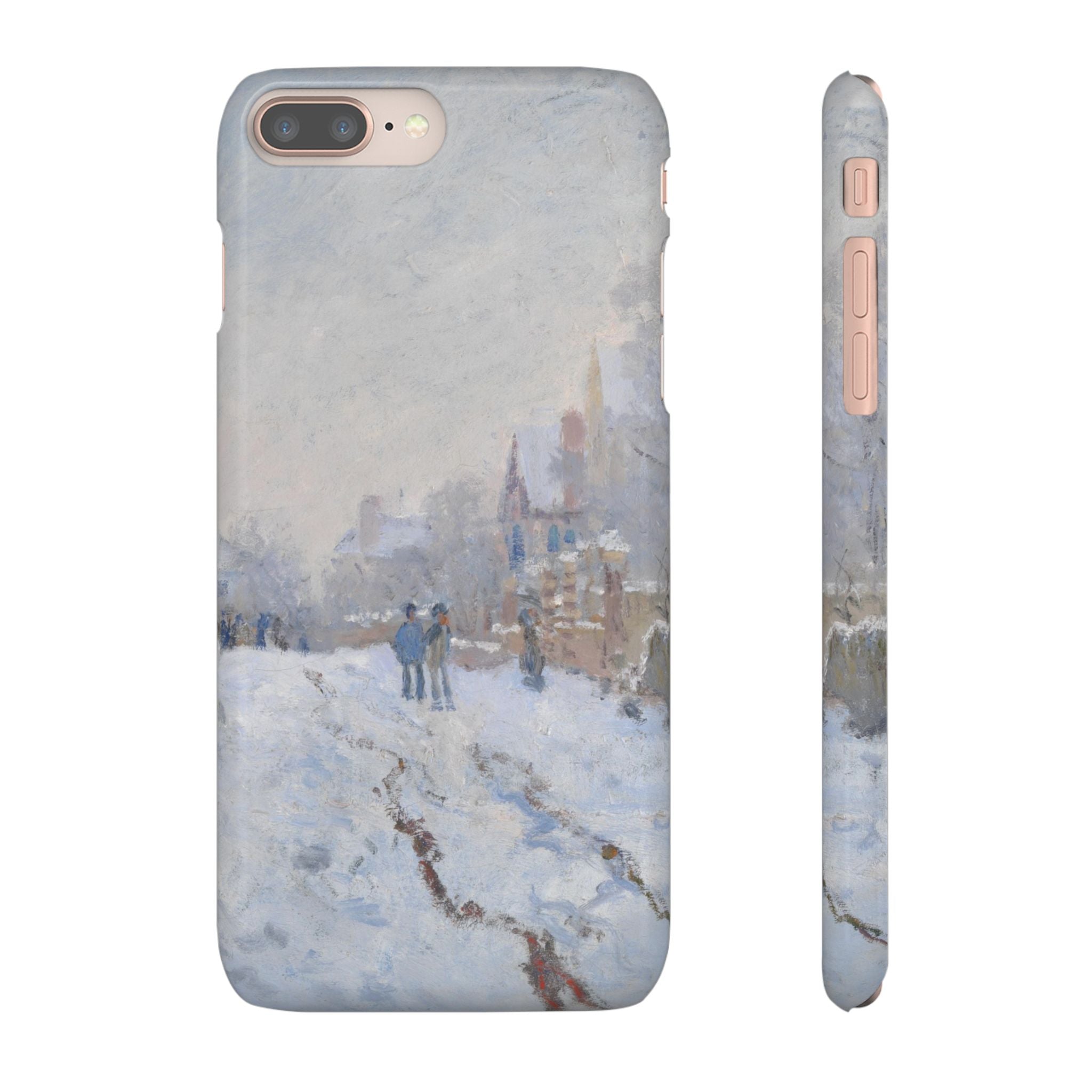 Snow Scene at Argenteuil by Claude Monet - iPhone Slim Case