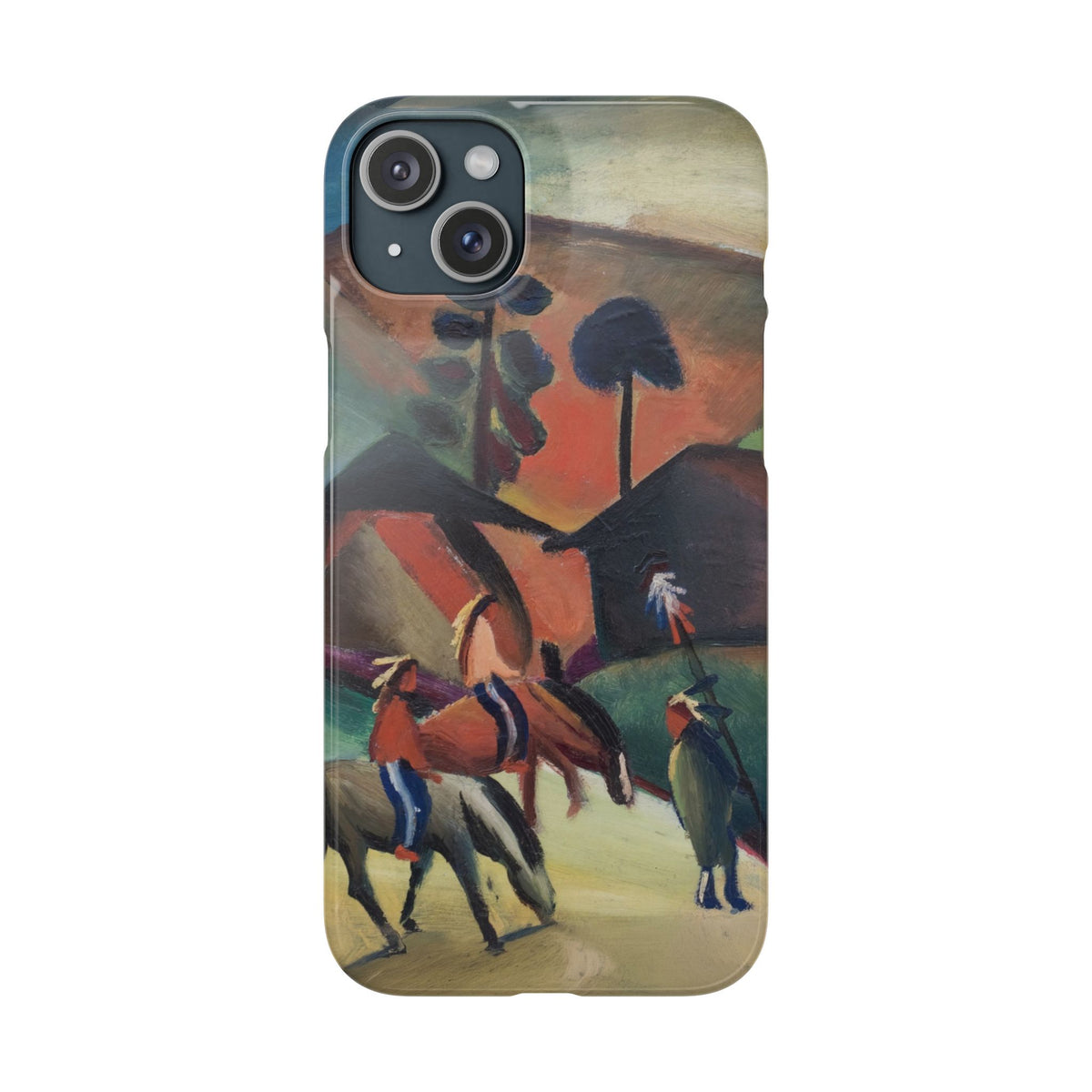Indians on Horsebacks by August Macke - iPhone Slim Case
