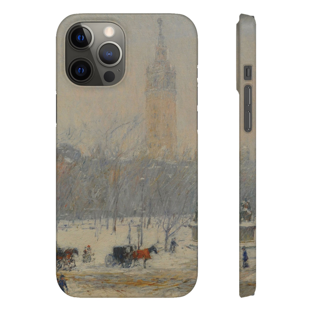 Snowstorm, Madison Square by Childe Hassam - iPhone Slim Case