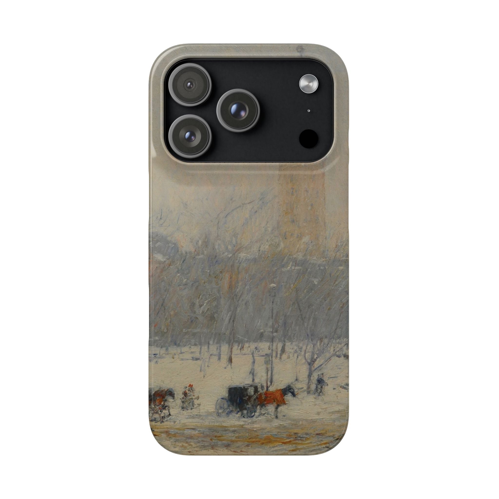 Snowstorm, Madison Square by Childe Hassam - iPhone Slim Case