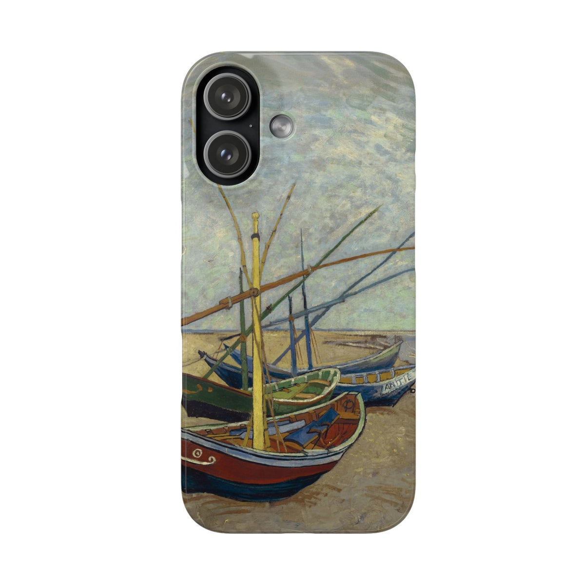 Fishing Boats on the Beach by Vincent van Gogh - iPhone Slim Case