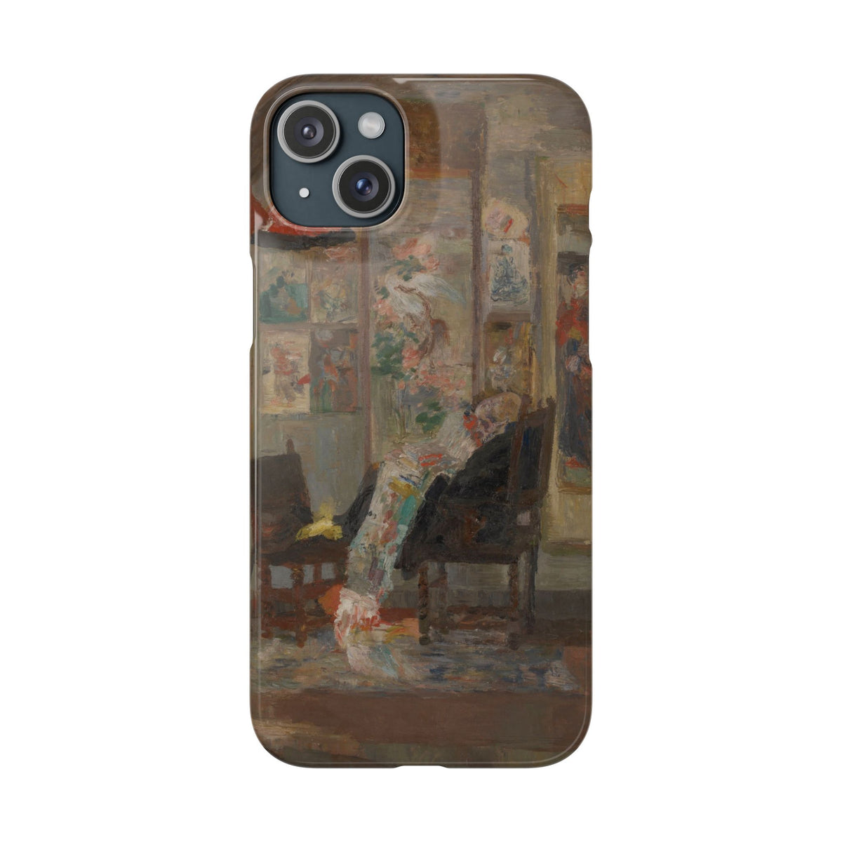 Skeleton Looking at Chinoiseries by James Ensor - iPhone Slim Case