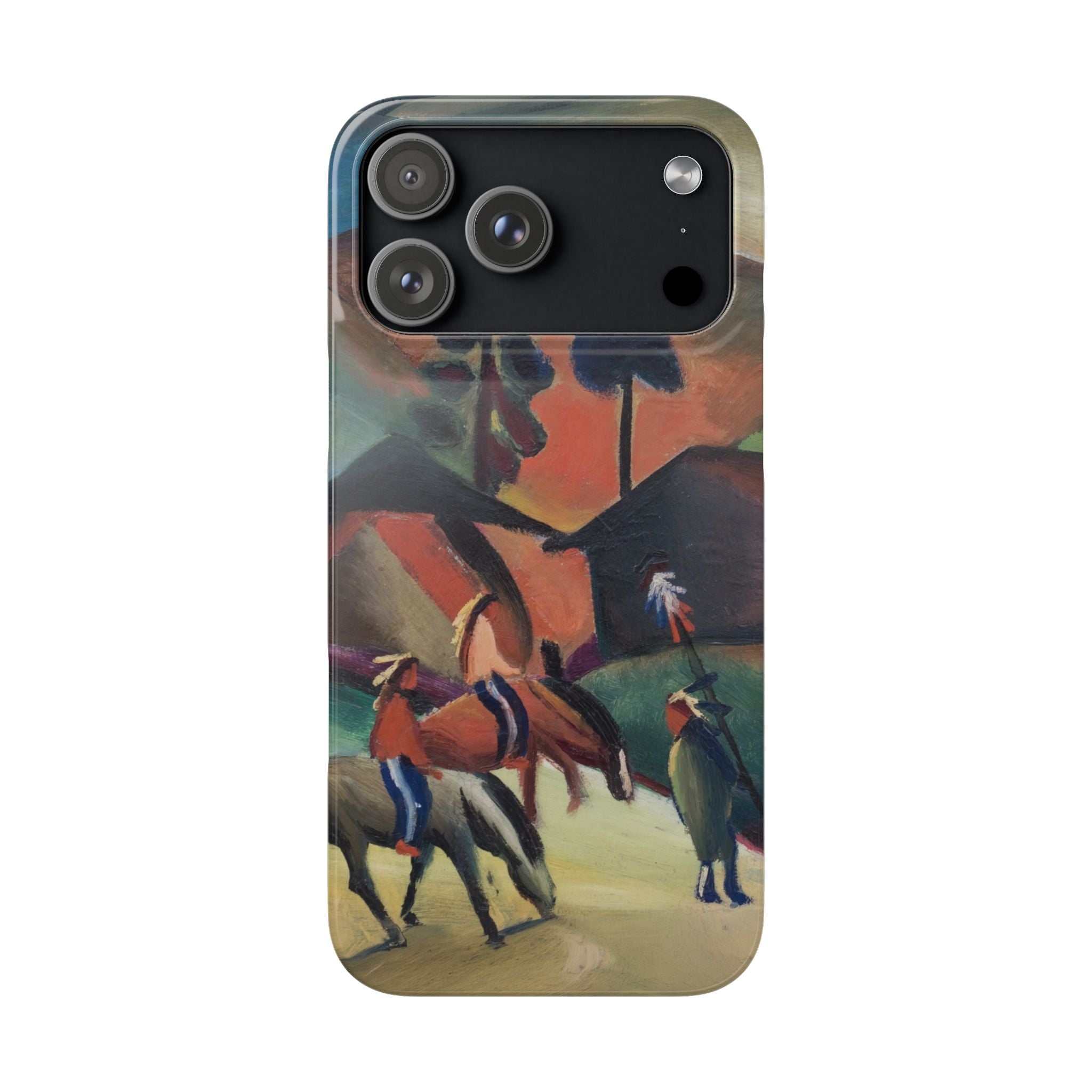 Indians on Horsebacks by August Macke - iPhone Slim Case