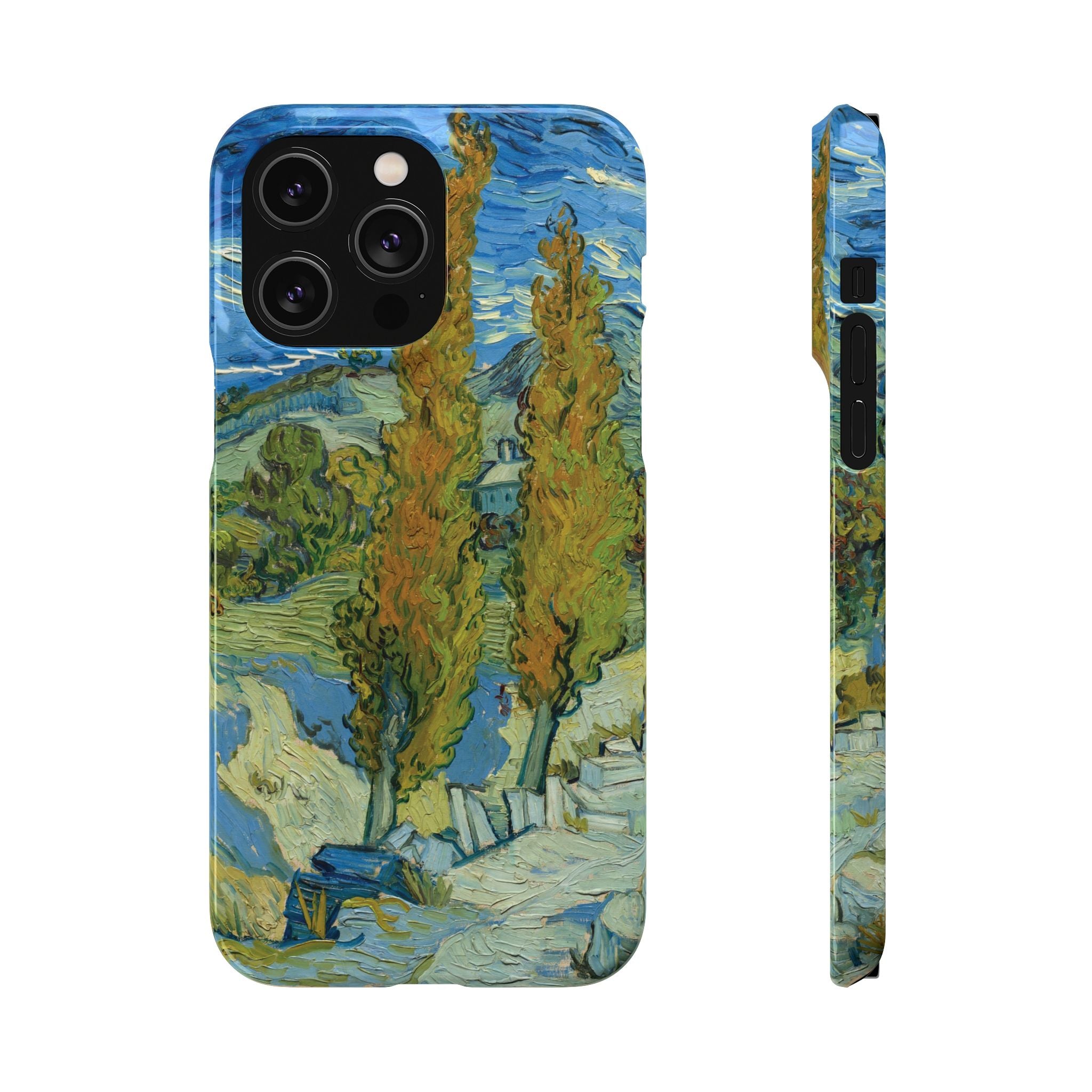 Two Poplars in the Alpilles near Saint-Rémy by Vincent van Gogh - iPhone Slim Case