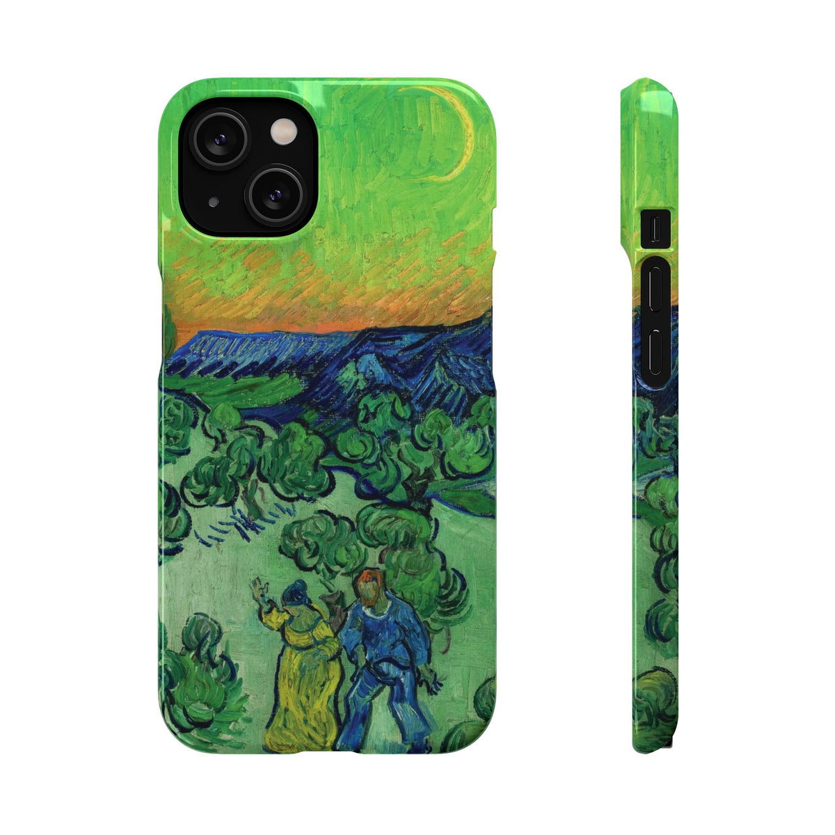 Landscape with Couple Walking and Crescent Moon by Vincent van Gogh- iPhone Slim Case